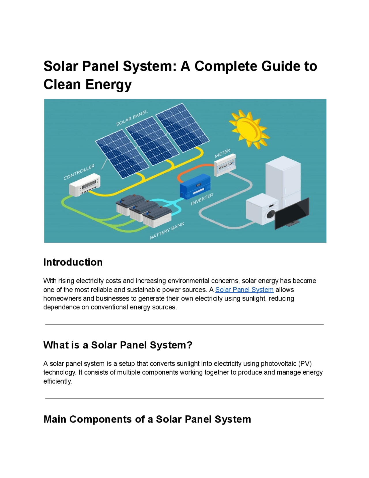 Solar Panel Introduction Guide Solar Panel System: A Complete Guide to Clean Energy | Summaries ...