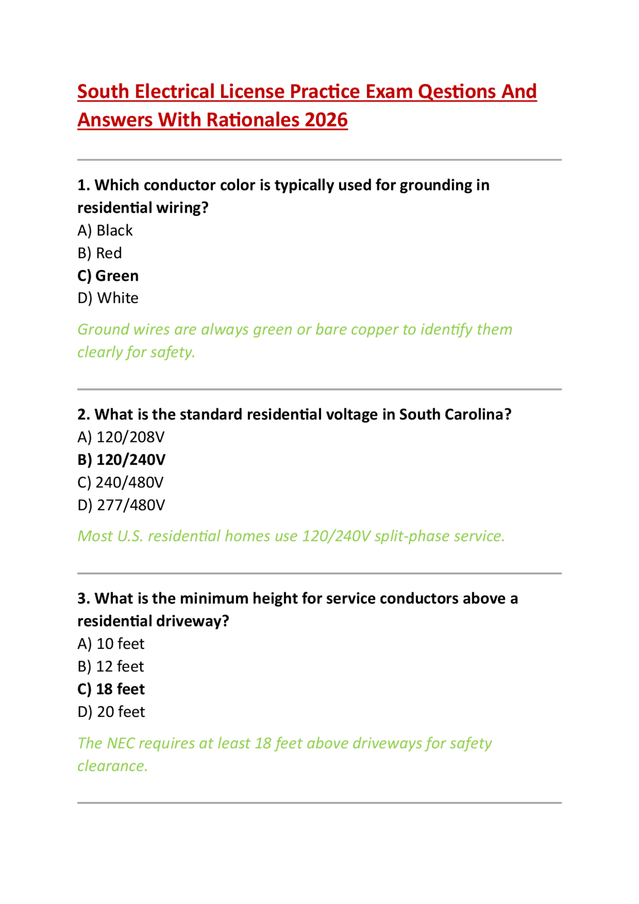 South Dakota Electrical License Practice Exam 2026 – Questions with Verified Answers &amp; Det ...