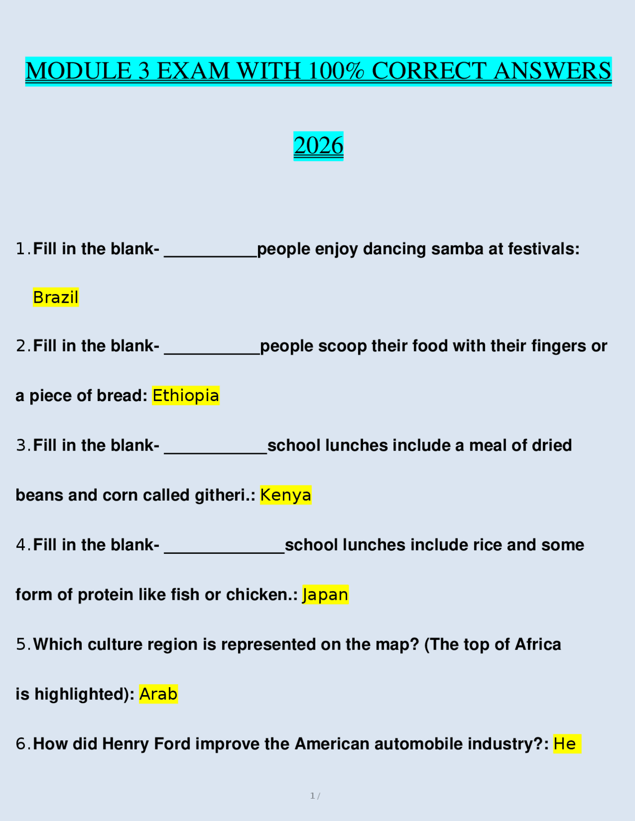 MODULE 3 EXAM WITH 100% CORRECT ANSWERS 2026 | Exams Nursing | Docsity