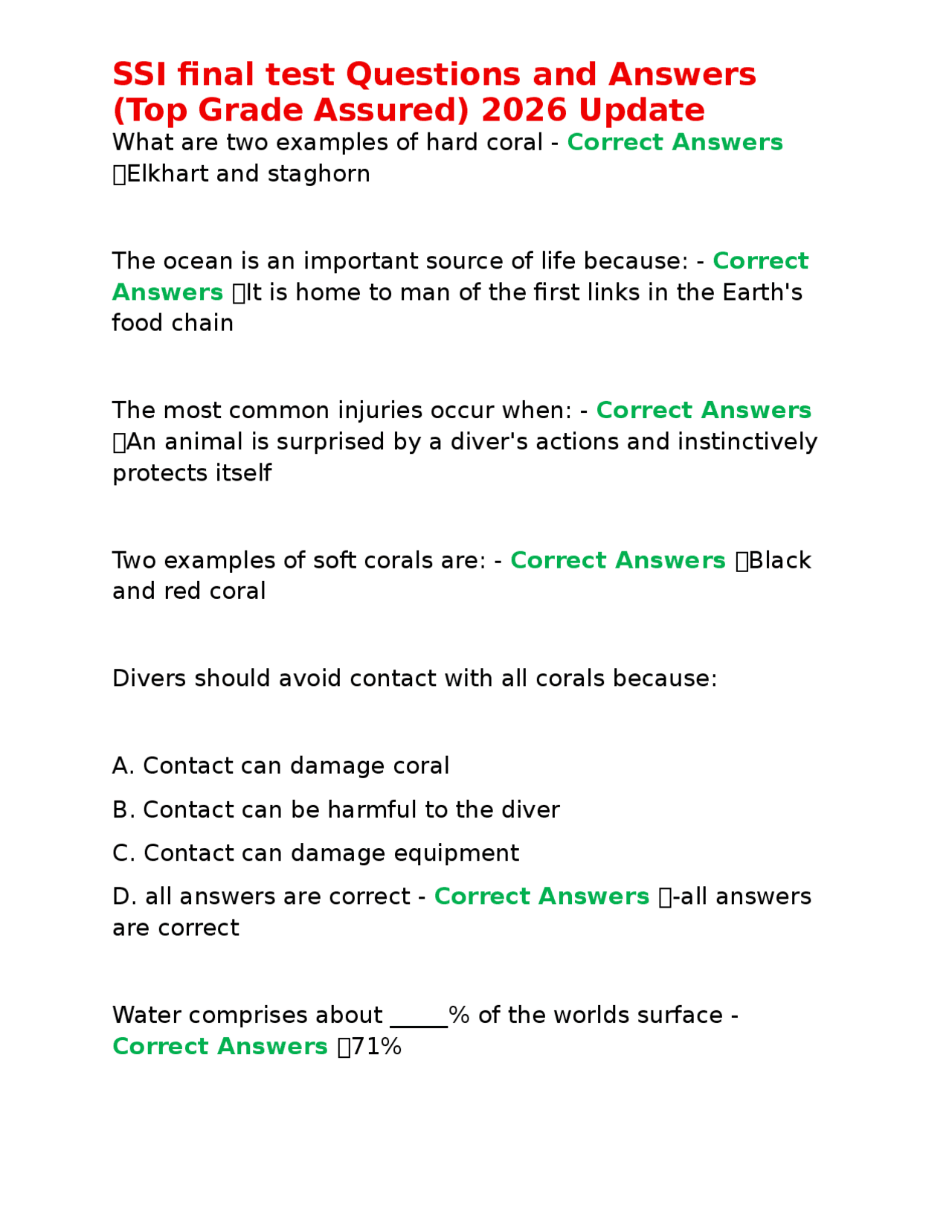 Sample Answers For Daily Routine Questions On Ssi Form.pdf SSI final test Questions and Answers (Top Grade Assured) 2026 Update ...