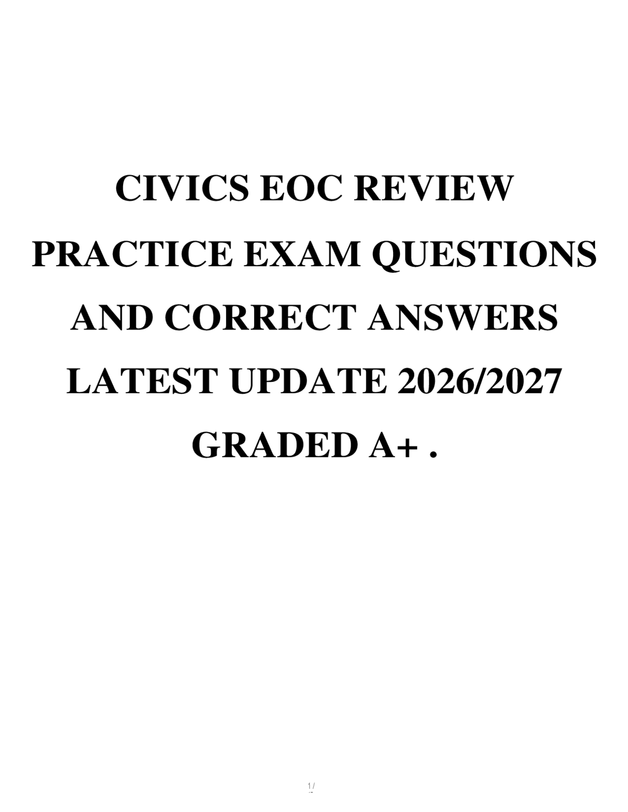 Civics EOC Review 2026/2027 – Practice Questions & Answers Guide ...
