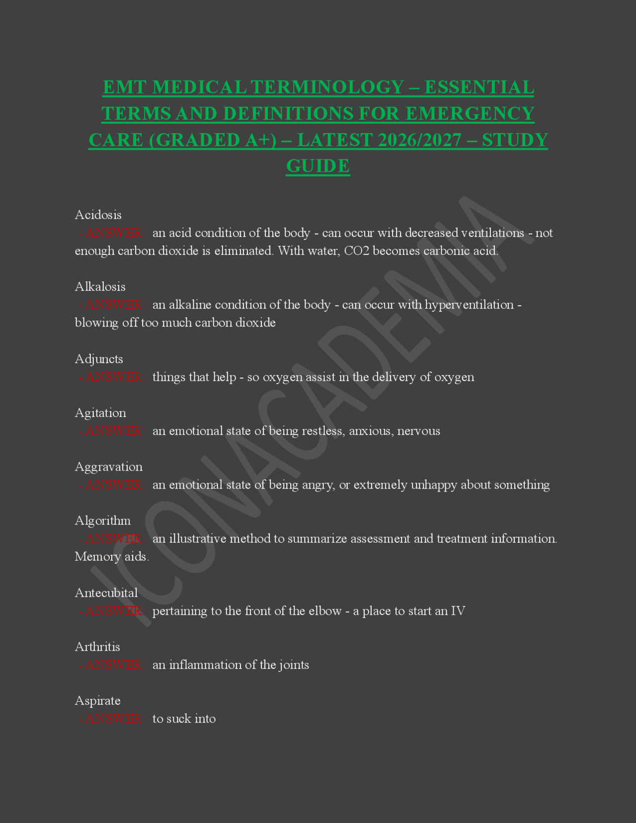 EMT Medical Terminology – Essential Terms and Definitions for Emergency ...