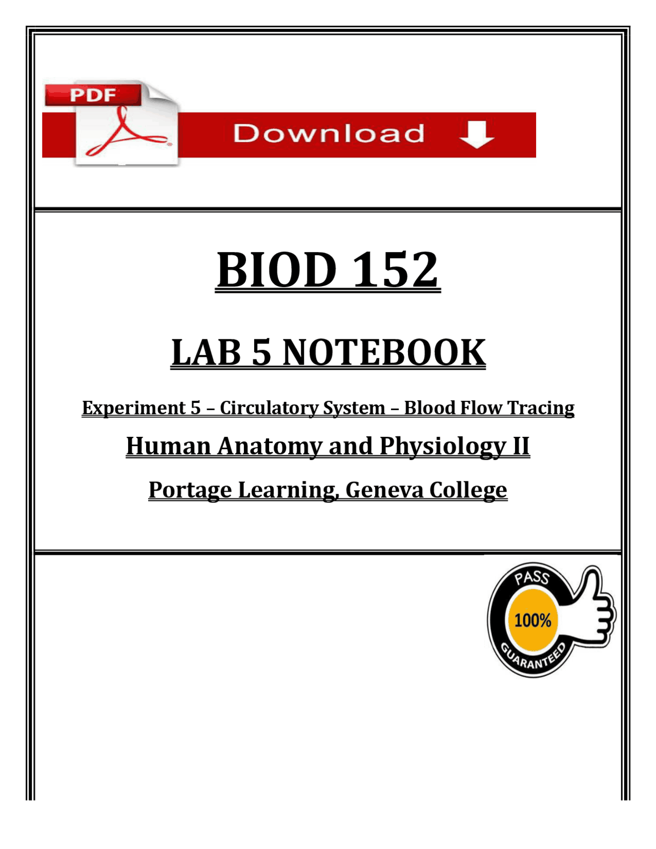BIOD 152 Lab 5 Notebook (PDF) | 2026 Circulation Notes | Blood Flow ...