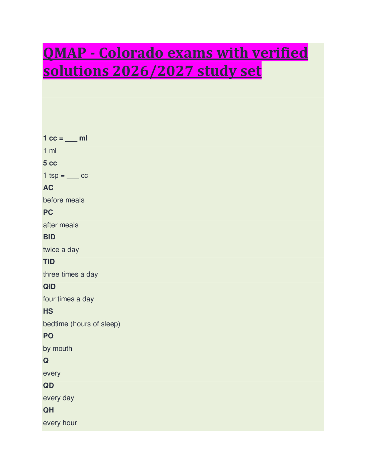 Qmap Math Questions QMAP - Colorado exams with verified solutions 2026/2027 study set ...