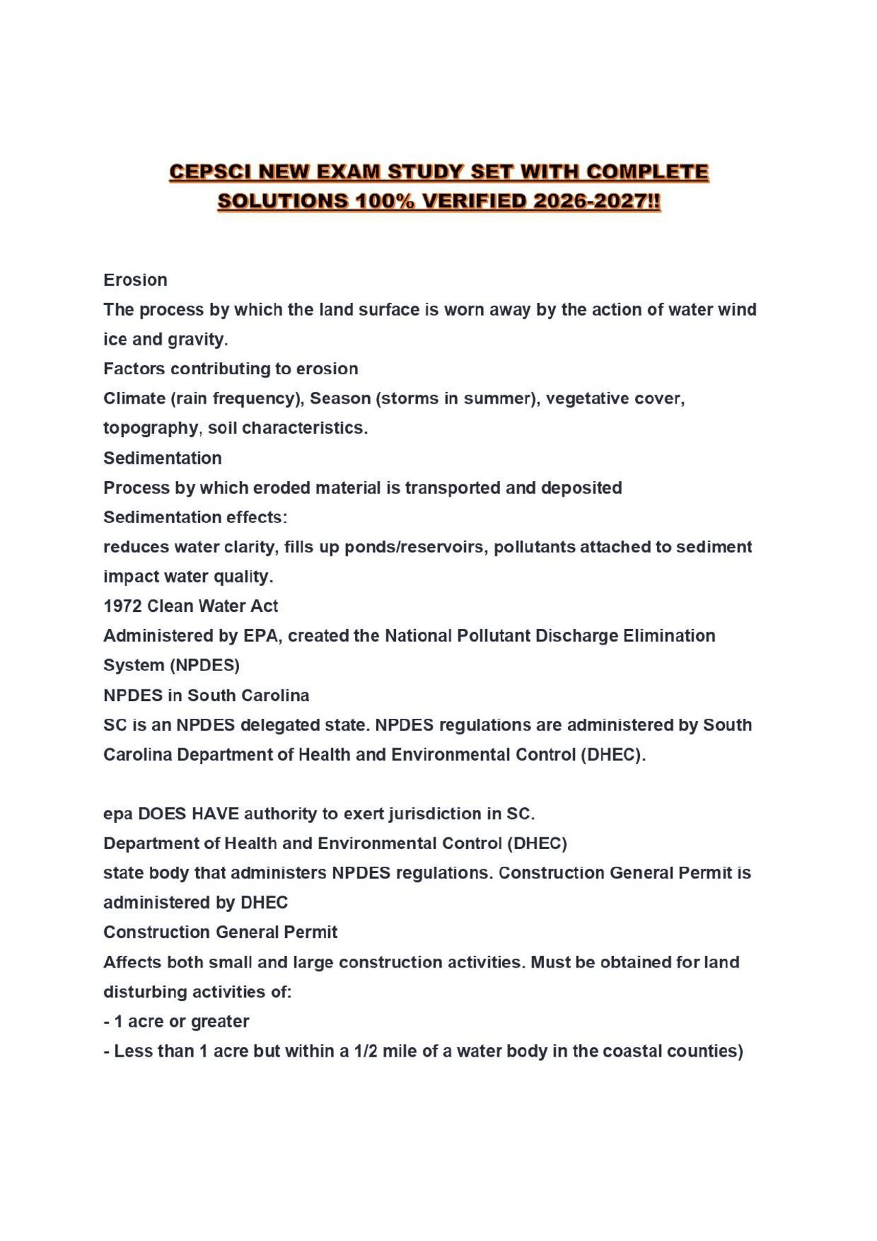 CEPSCI NEW EXAM STUDY SET WITH COMPLETE SOLUTIONS 100% VERIFIED 2026 ...