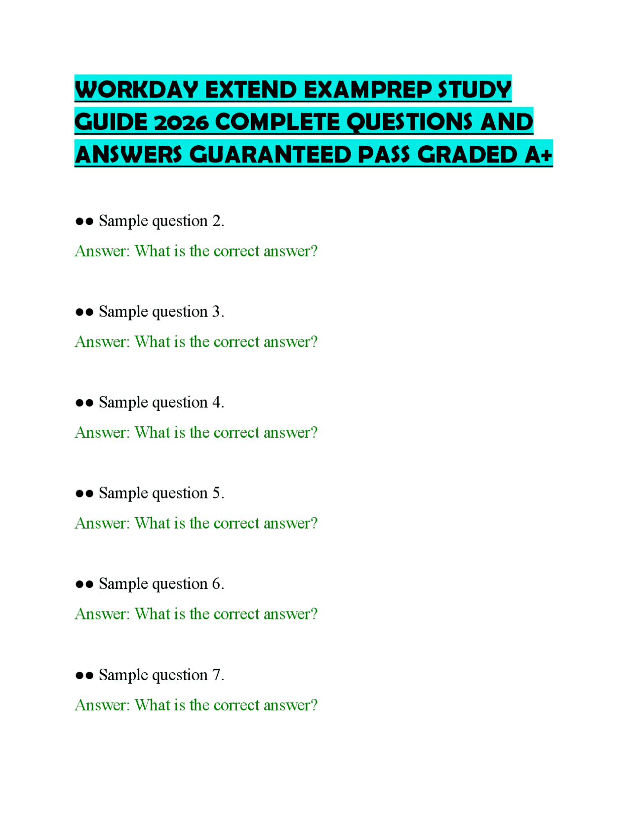 WORKDAY EXTEND EXAMPREP STUDY GUIDE 2026 COMPLETE QUESTIONS AND ANSWERS ...