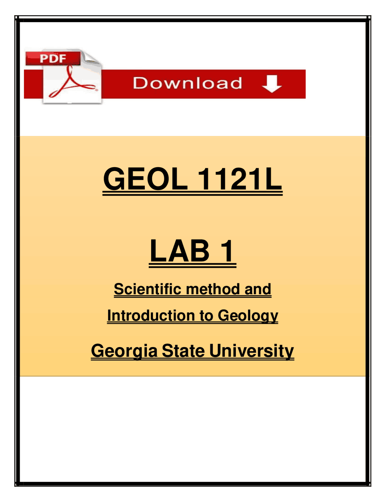 GEOL 1121L Lab 1 (PDF) | (2026) Geology Lab Questions | Introduction to ...