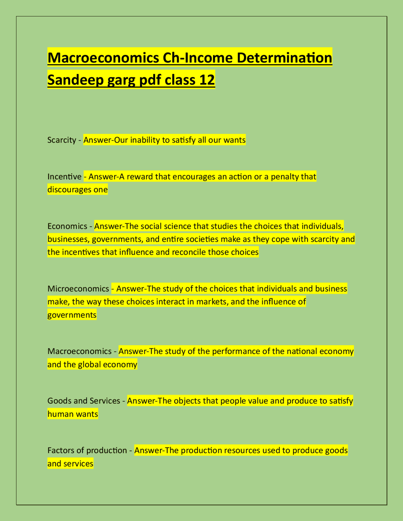 Macroeconomics Ch-Income Determination Sandeep garg pdf class 12 ...