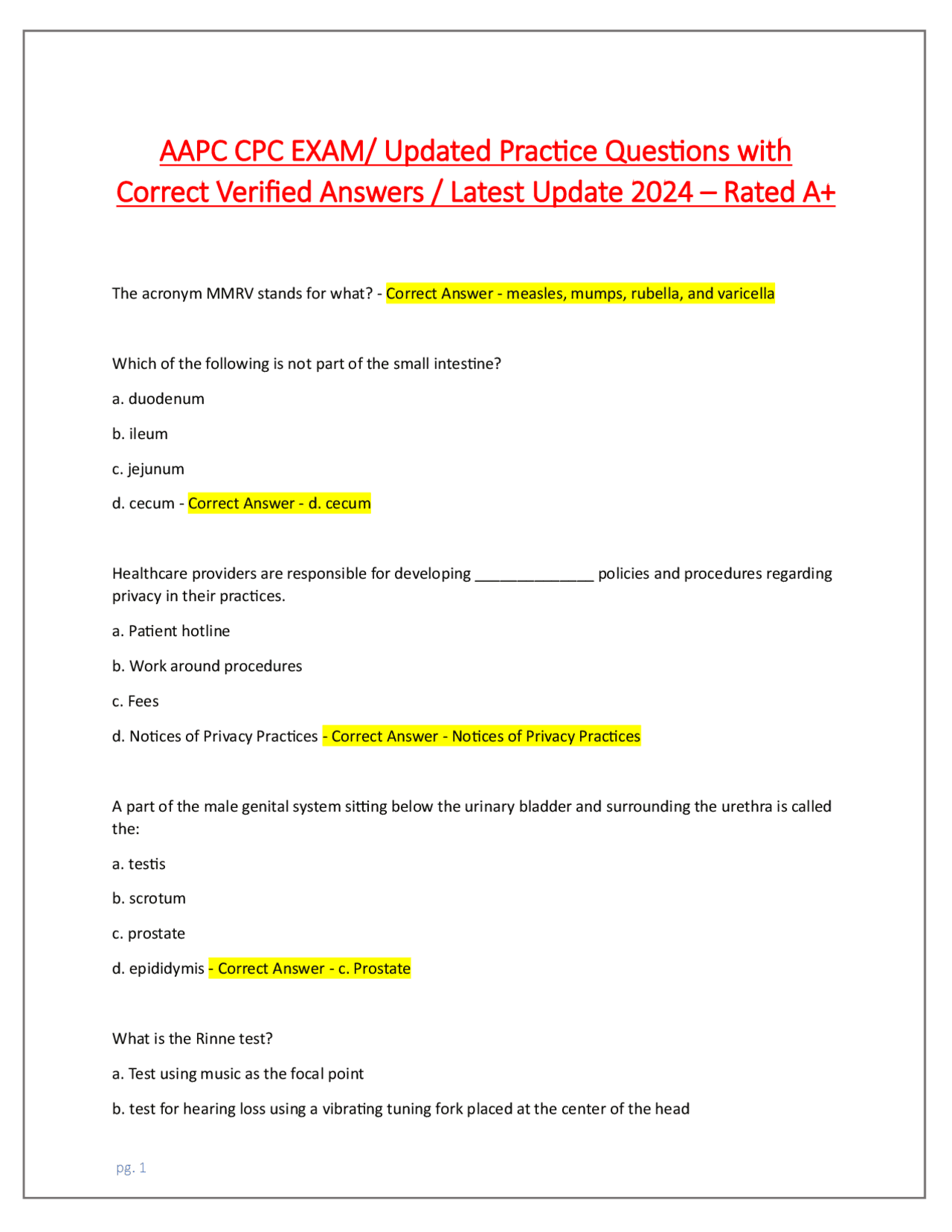 AAPC CPC Exam Study Guide 2026: Practice Questions & Answers ...