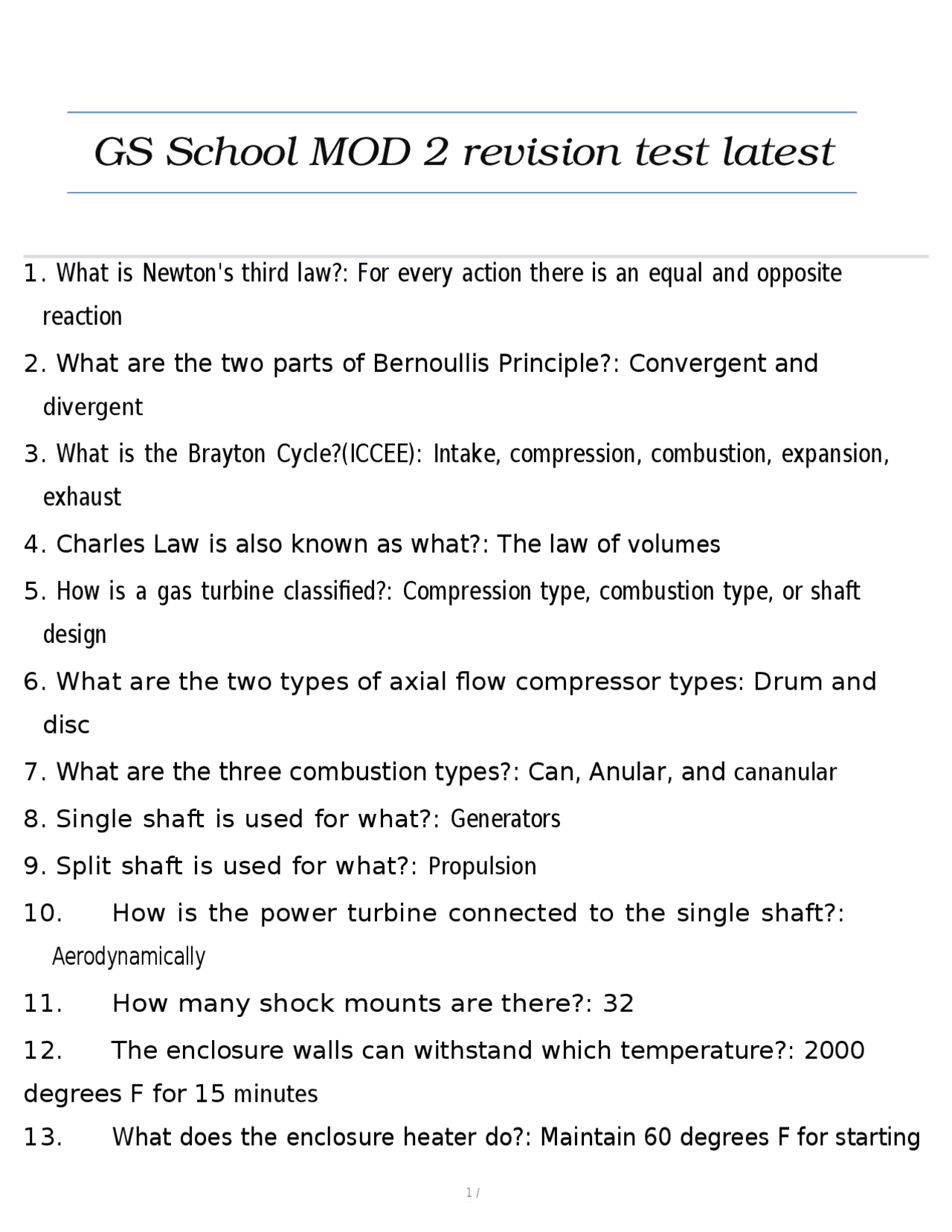 Mod 2 Test Layout Example GS School MOD 2 revision test latest | Exams Advanced Education | Docsity