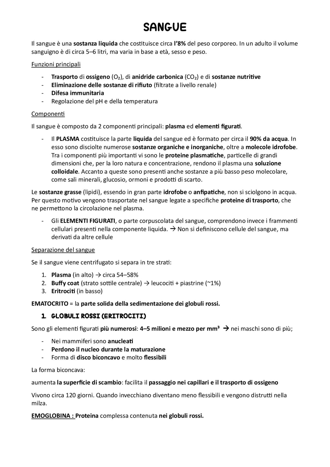 sangue parte liquida e solida Il sangue main image 0