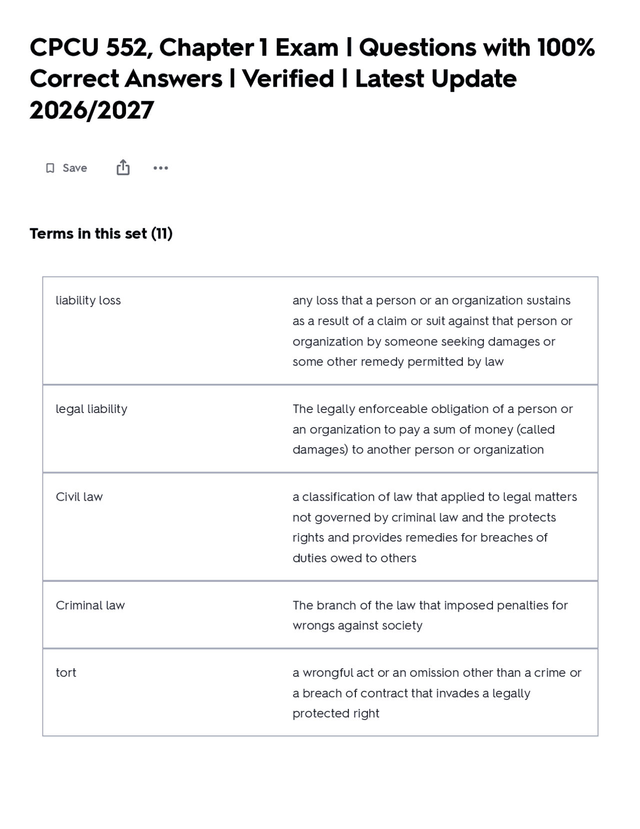 CPCU 552, Chapter 1 Exam | Questions with 100% Correct Answers 