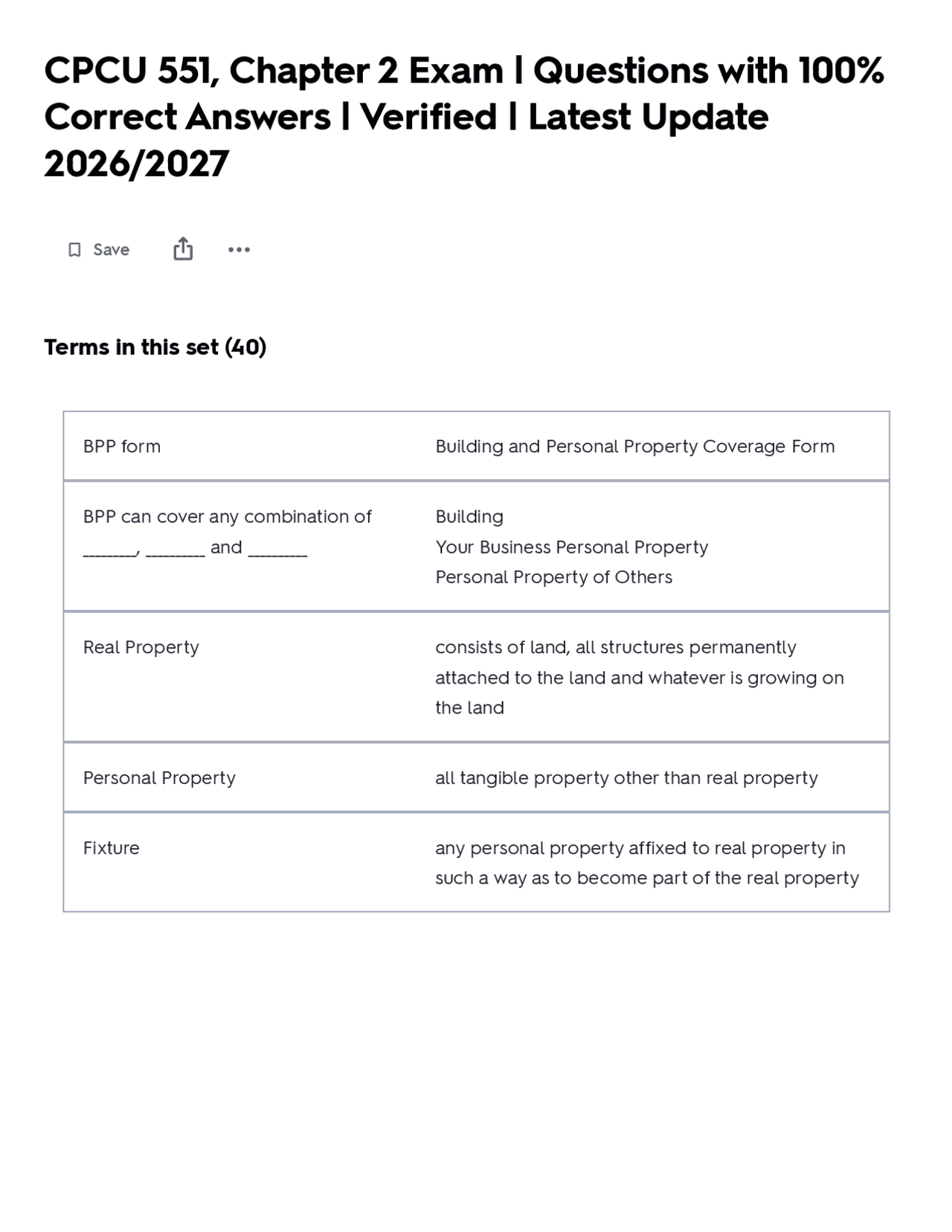 CPCU 551, Chapter 2 Exam | Questions with 100% Correct Answers 