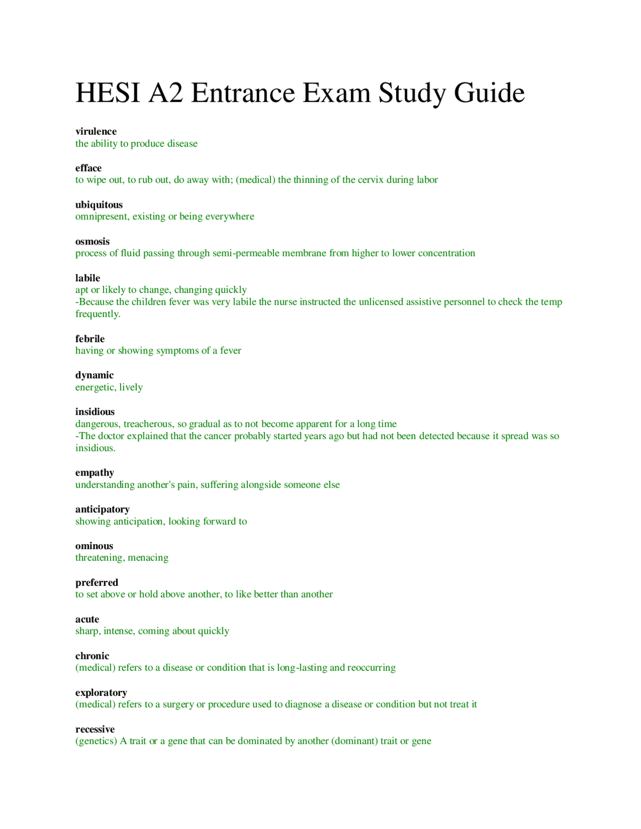 HESI A2 Entrance Exam Study Guide – Vocabulary, Math Conversions & Key ...