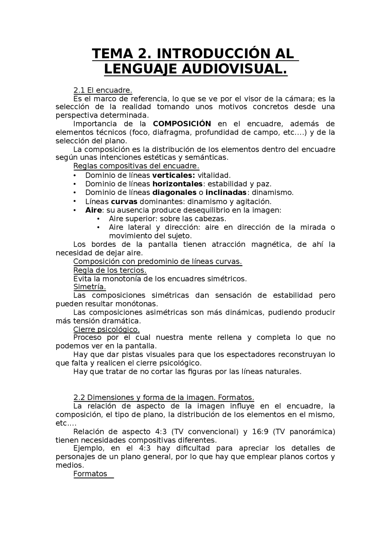 TEMA 2. INTRODUCCIÓN AL LENGUAJE AUDIOVISUAL - Apuntes de Periodismo ...