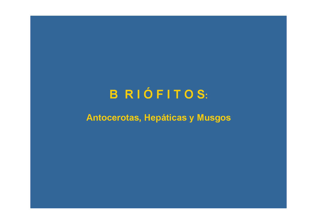 Briófitos Antocerotas Hepáticas Y Musgos Apuntes De Botánica Y Briófitos Antocerotas Hepáticas Y Musgos Apuntes De Botánica Y