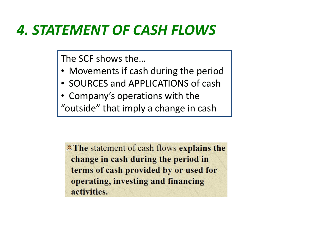 Statement of cash flows - Apuntes de Administración de Empresas - Docsity