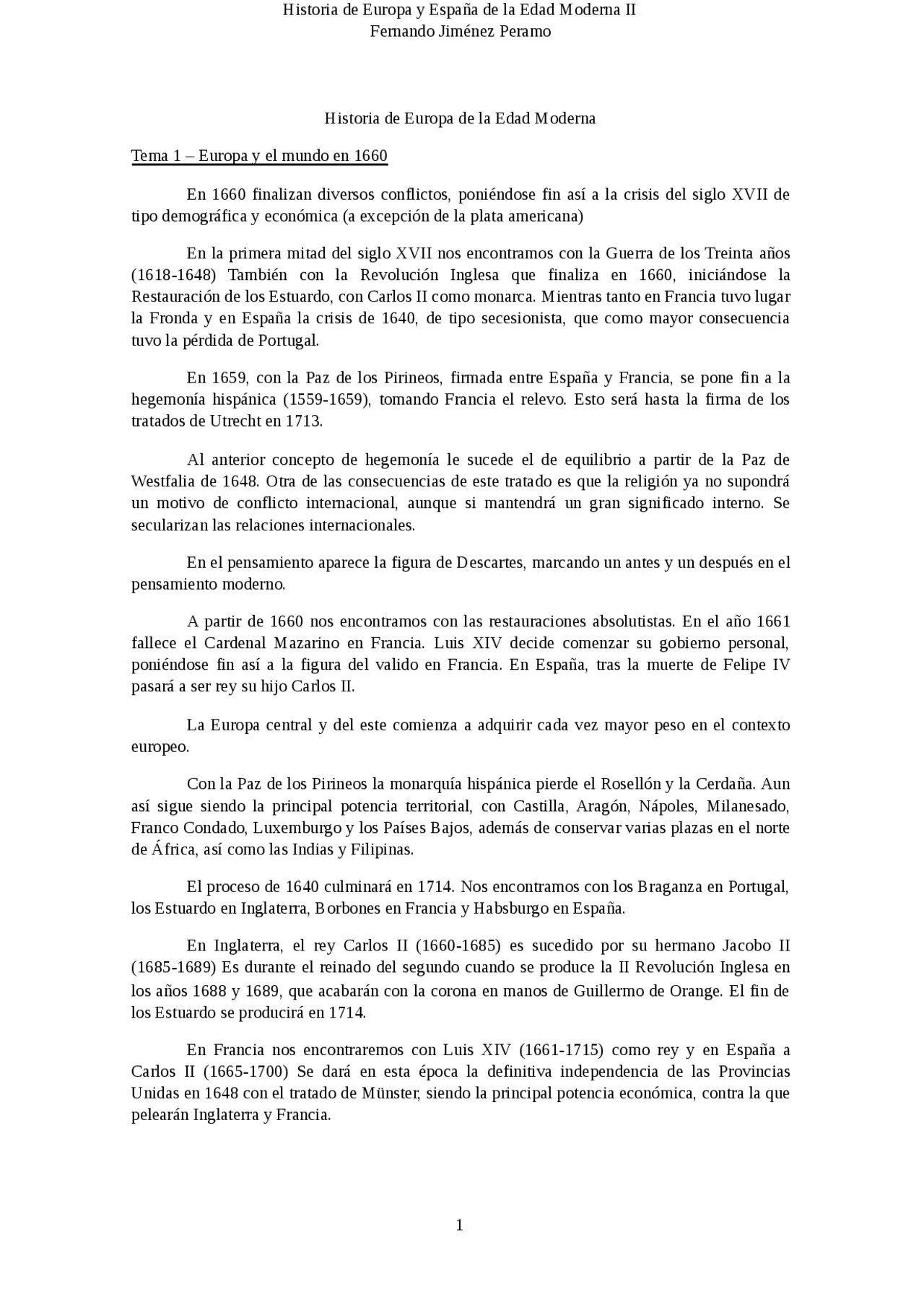 Historia moderna de europa II - Apuntes de Historia - Docsity