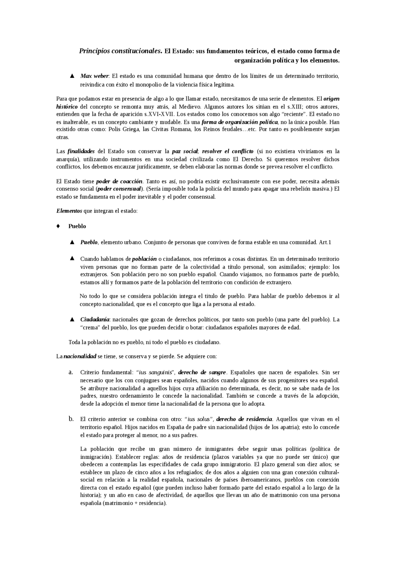 Principios constitucionales El Estado: sus fundamentos teóricos ...