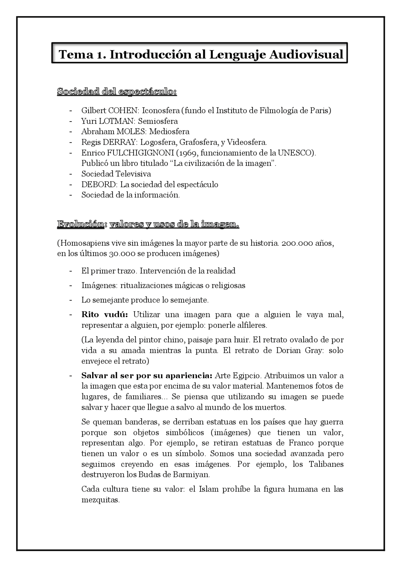 Apuntes Lenguaje Audiovisual - Apuntes de Periodismo - Docsity