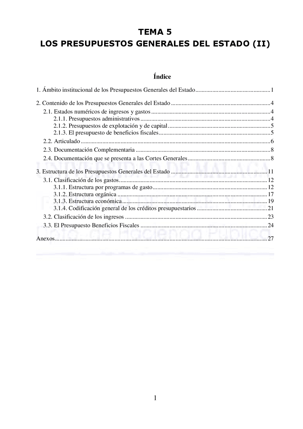TEMA 5 LOS PRESUPUESTOS GENERALES DEL ESTADO - Apuntes de Economía ...