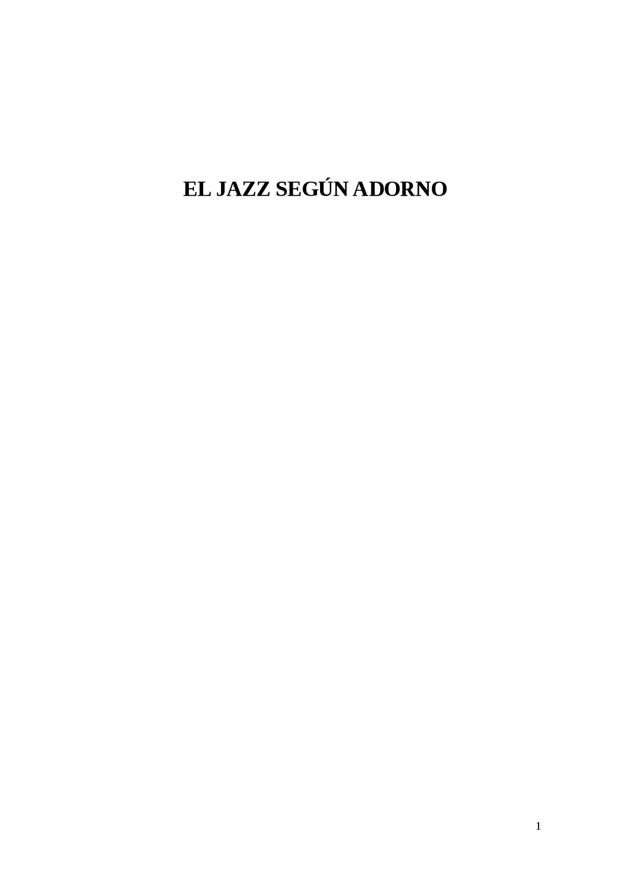 El jazz según Adorno Apuntes de Historia del Arte Docsity