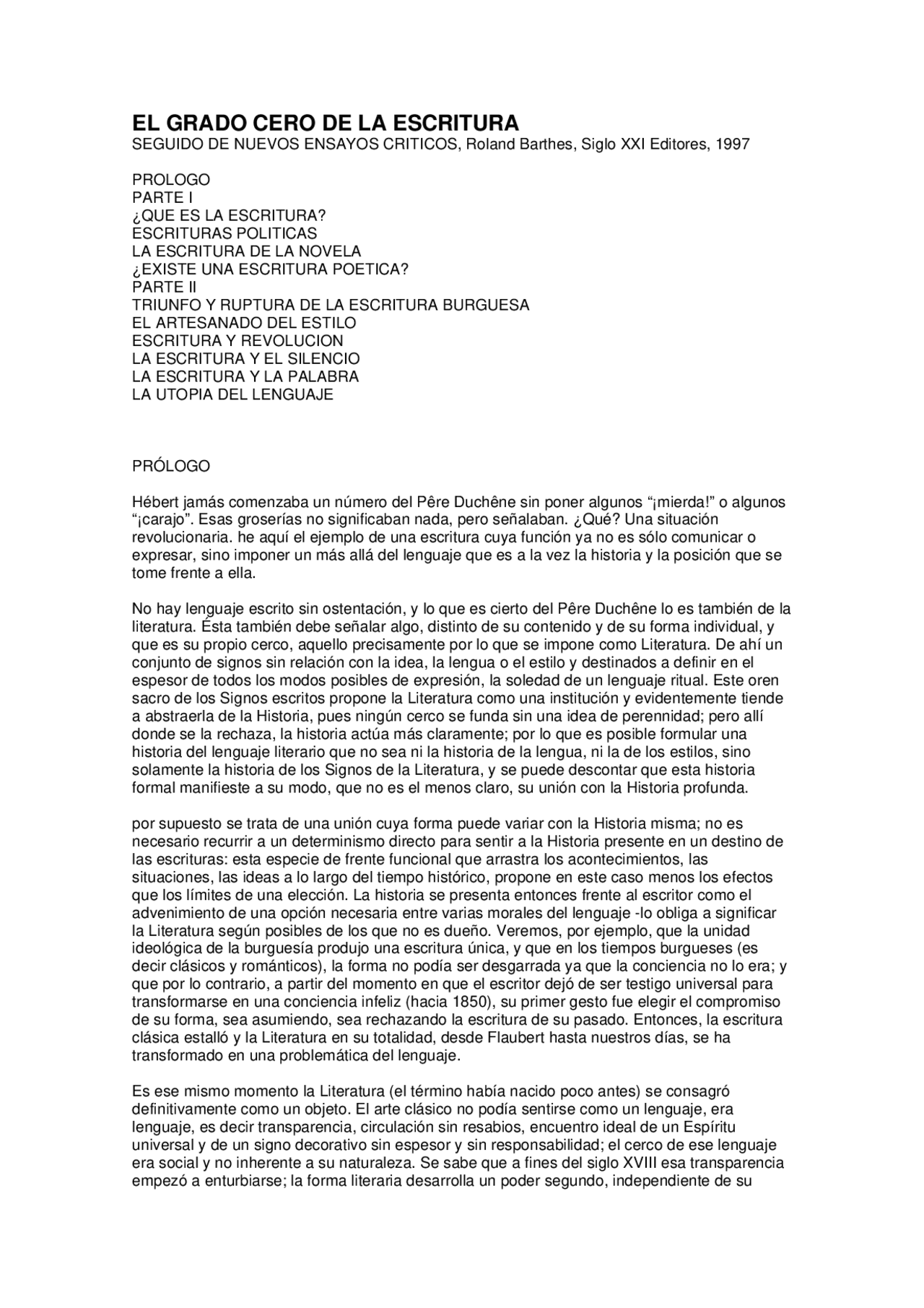 El grado cero - Study notes for United States History | Docsity