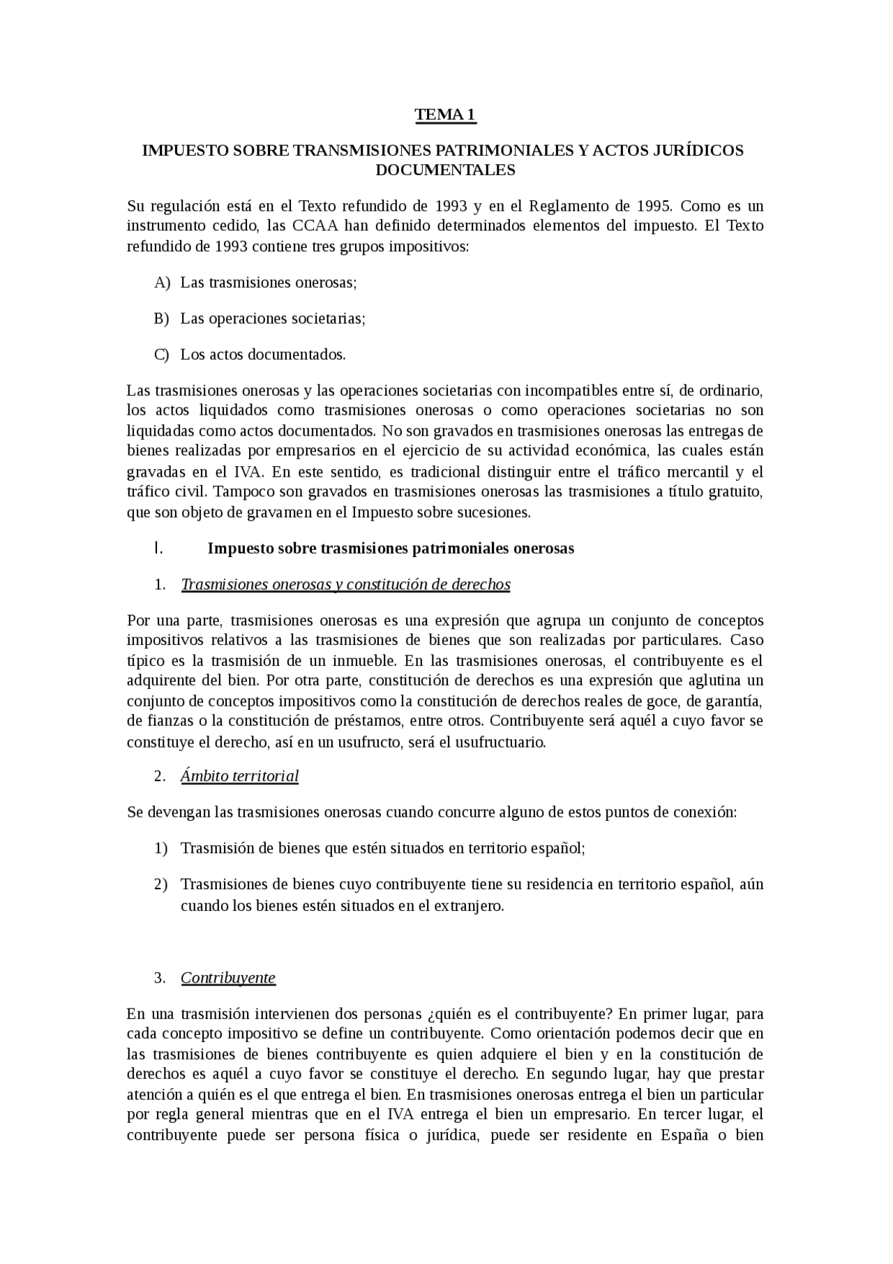Impuesto sobre transmisiones patrimoniales y actos jurídicos Impuesto sobre transmisiones patrimoniales y actos jurídicos