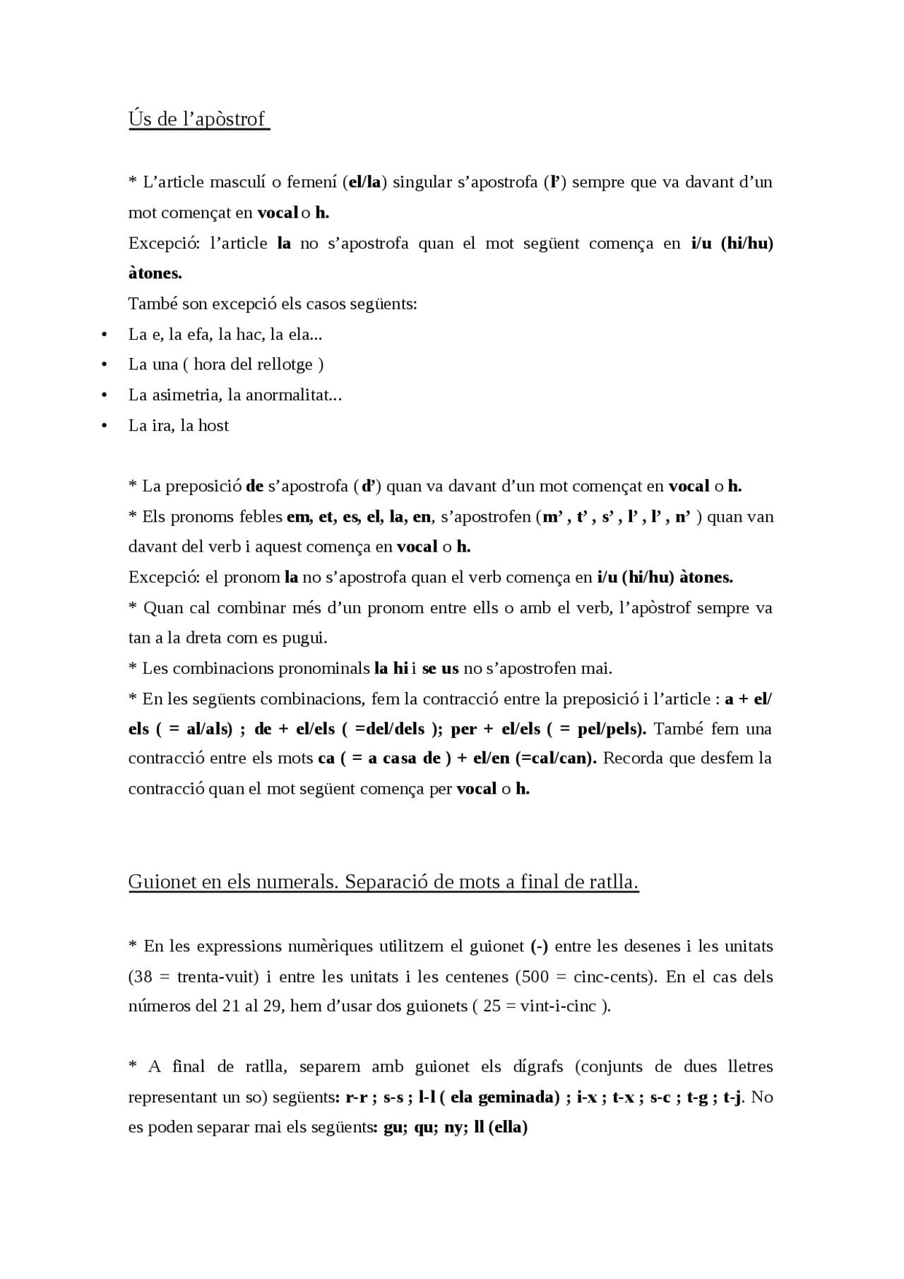 Llengua Catalana - Apuntes de Idioma Catalán - Docsity