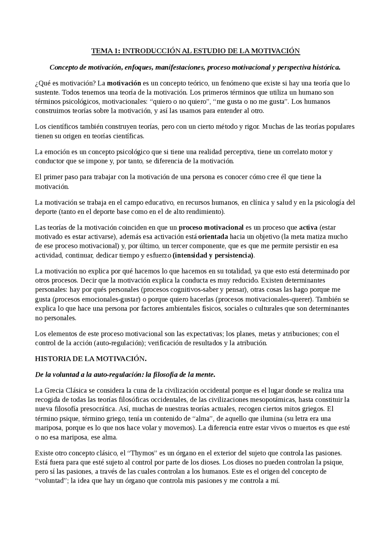 TEMA 1: INTRODUCCIÓN AL ESTUDIO DE LA MOTIVACIÓN - Apuntes de ...