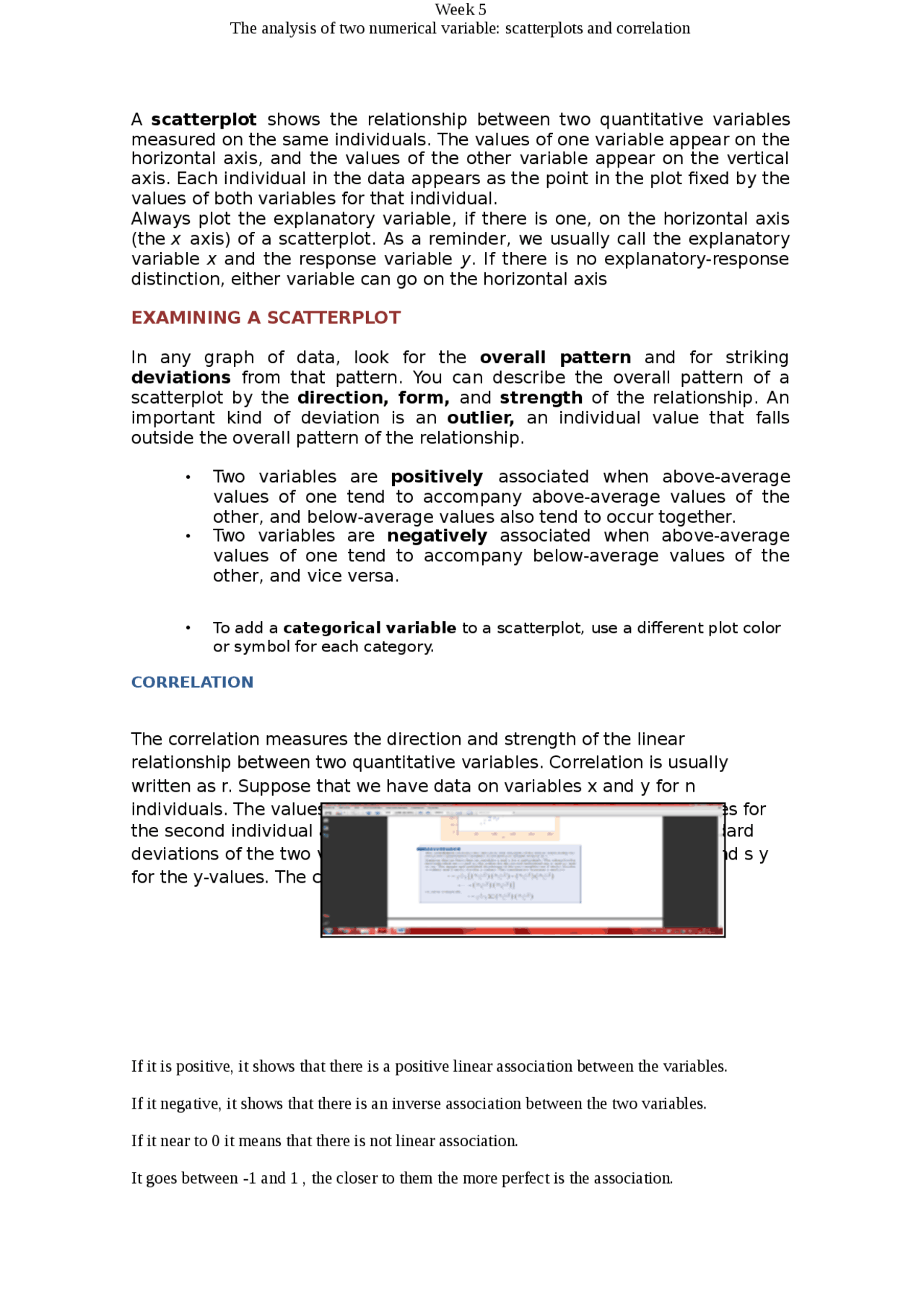 The analysis of two numerical variable scatterplots and correlation ...