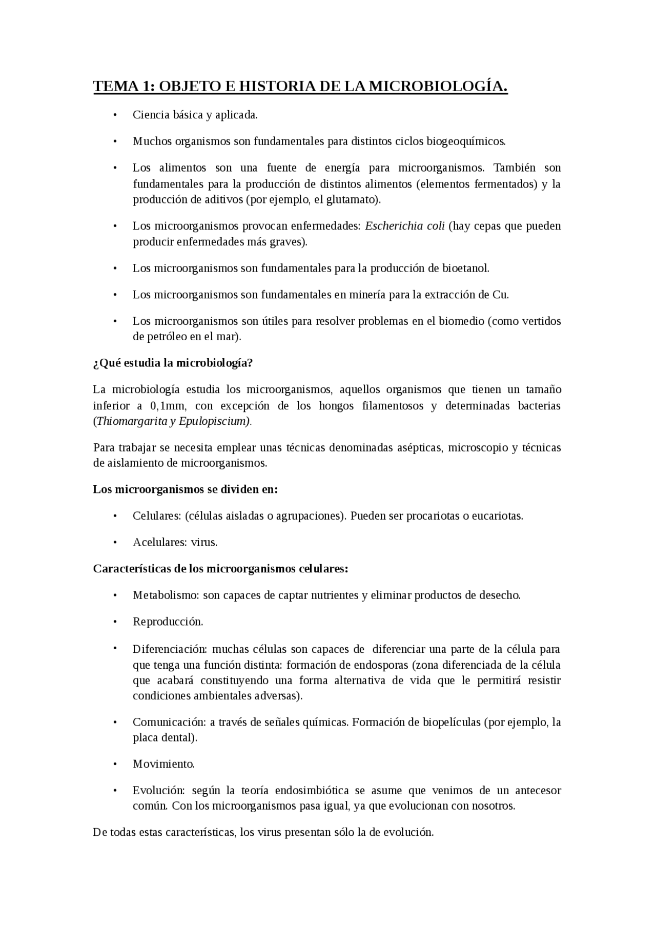 TEMA 1: OBJETO E HISTORIA DE LA MICROBIOLOGÍA - Apuntes de ...