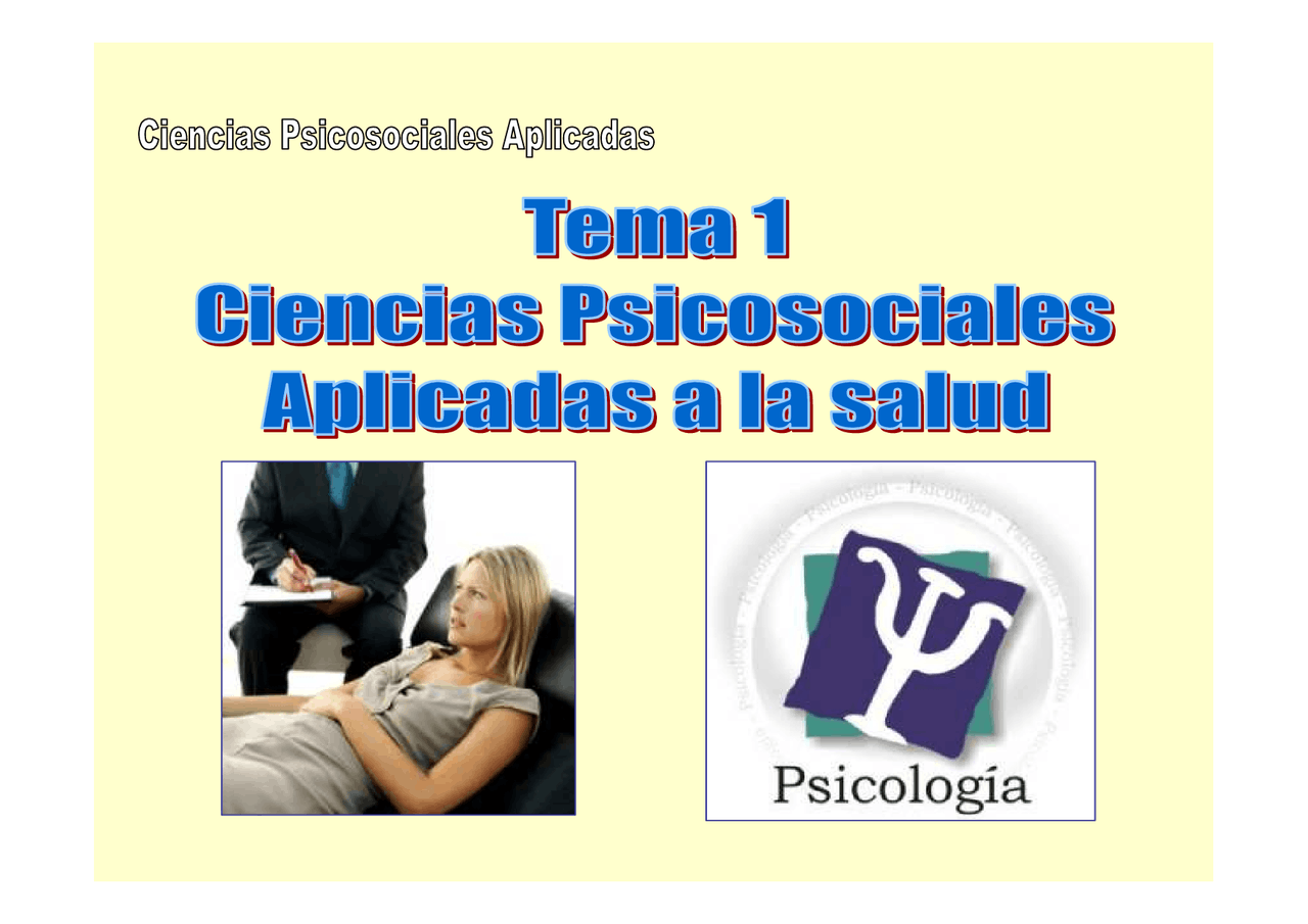Apuntes sobre Ciencias Psicosociales Aplicadas: Concepto, Papel y