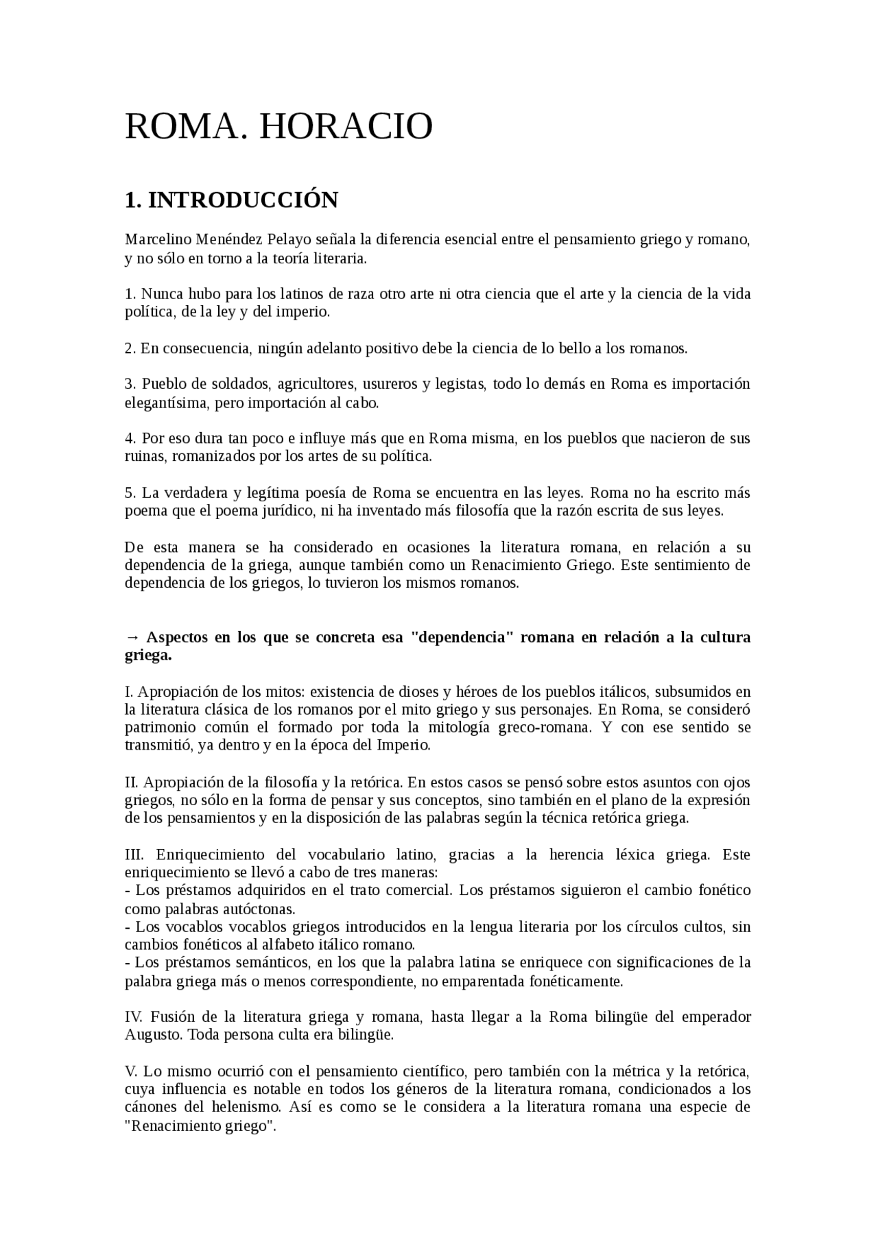 ROMA. HORACIO 1. INTRODUCCIÓN 2. HORACIO (65a.C - 8a.C.) - Apuntes de ...