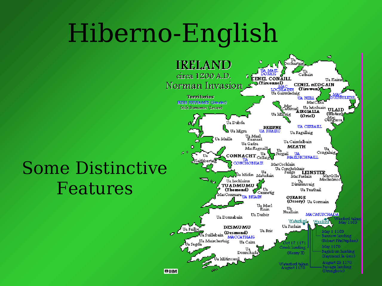 Hiberno Lexis Examples Hiberno English Examples – Distinctive Features of the Grammar of Irish ...