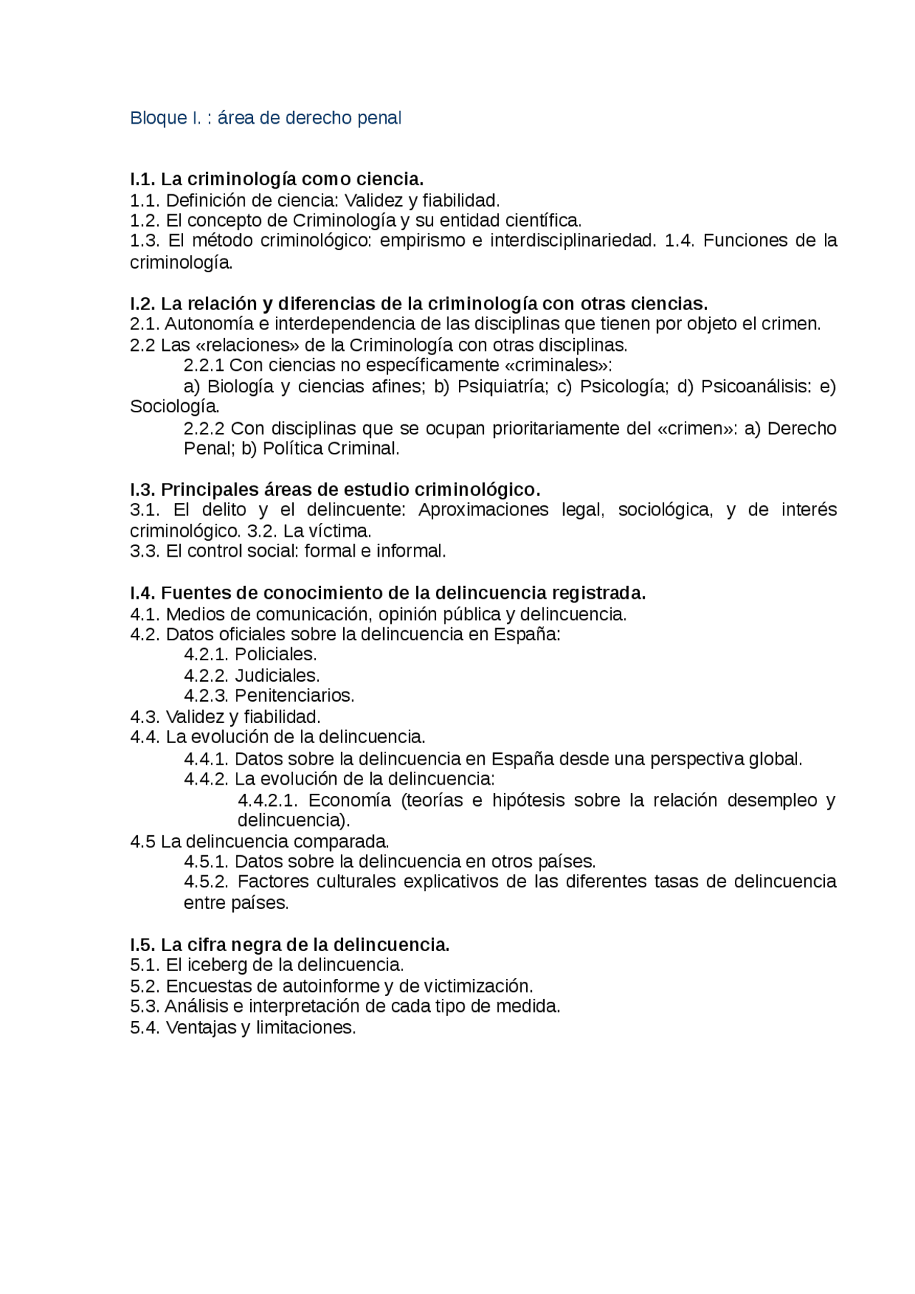 Introducción a la Criminología-Bloque 1 - Apuntes de Criminología | Docsity