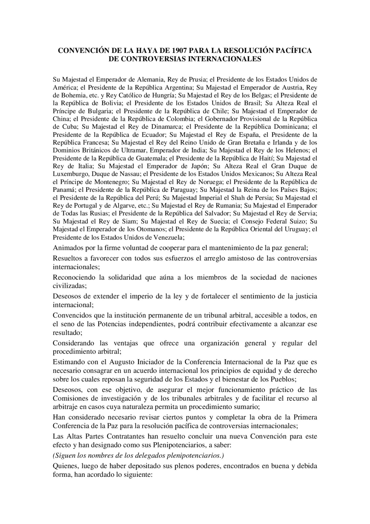 Convencion de la haya Apuntes de Derecho Internacional Docsity
