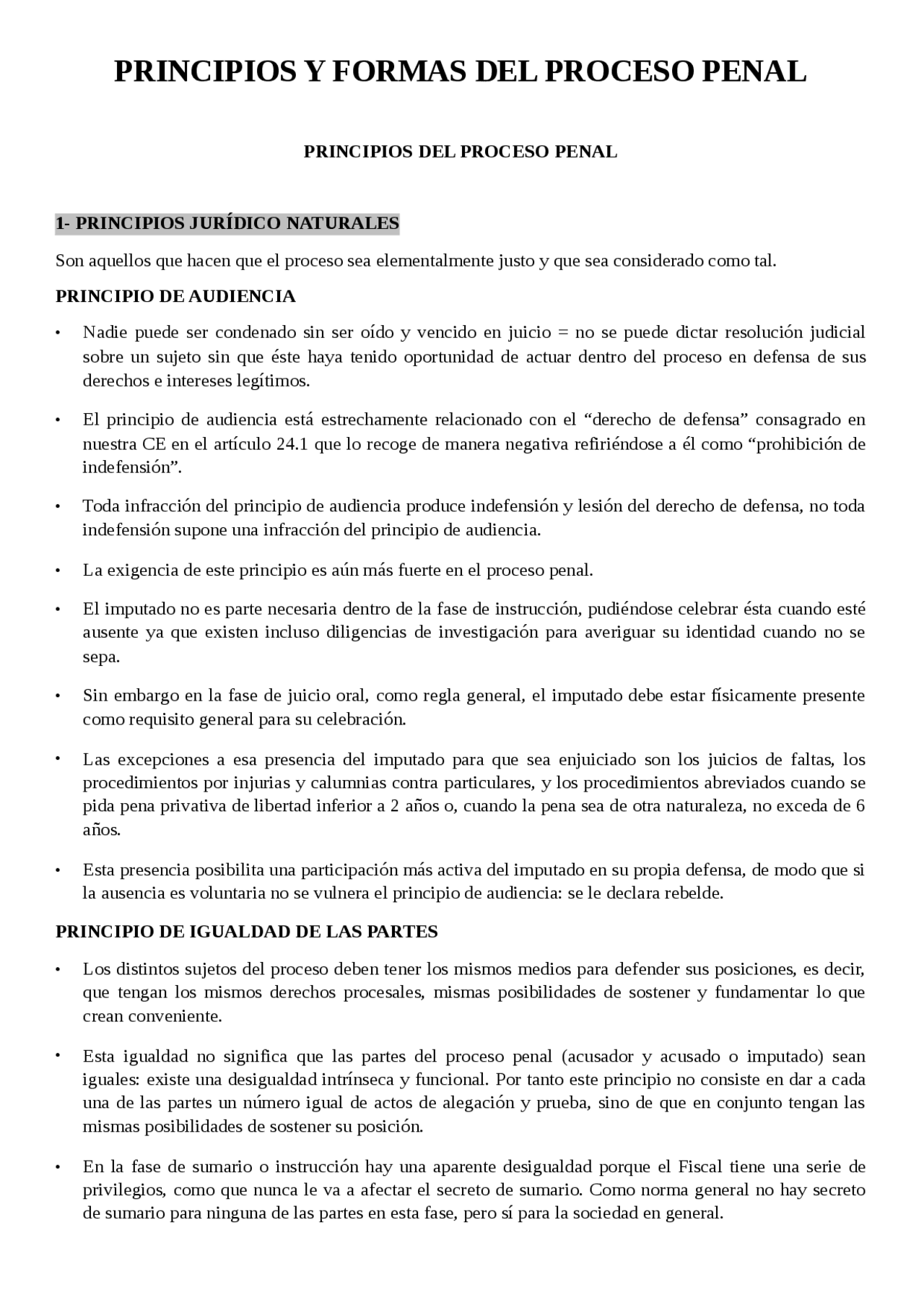 PRINCIPIOS Y FORMAS DEL PROCESO PENAL PRINCIPIOS DEL PROCESO PENA ...