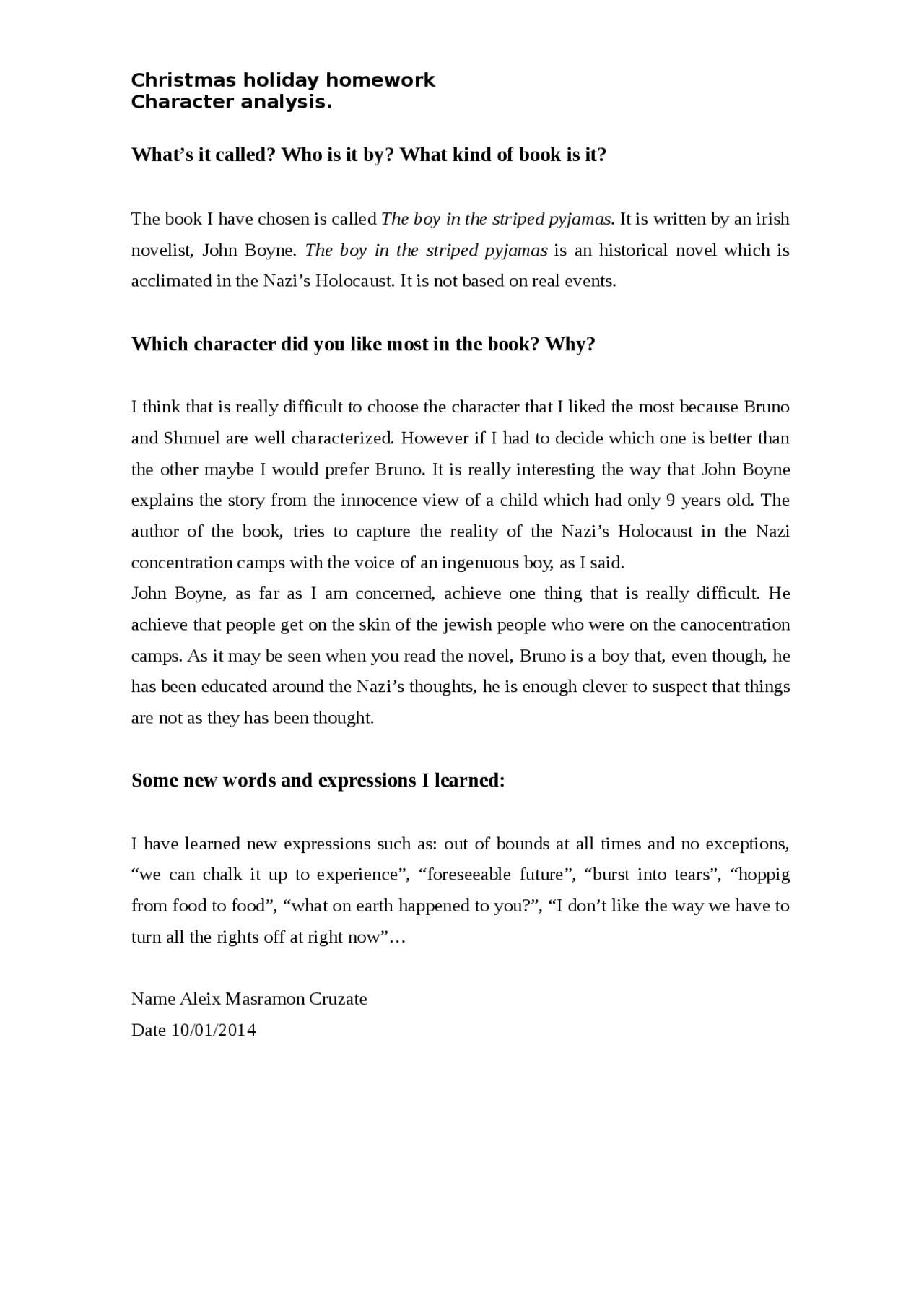 The boy in striped pyjamas Apuntes de Idioma Inglés Docsity