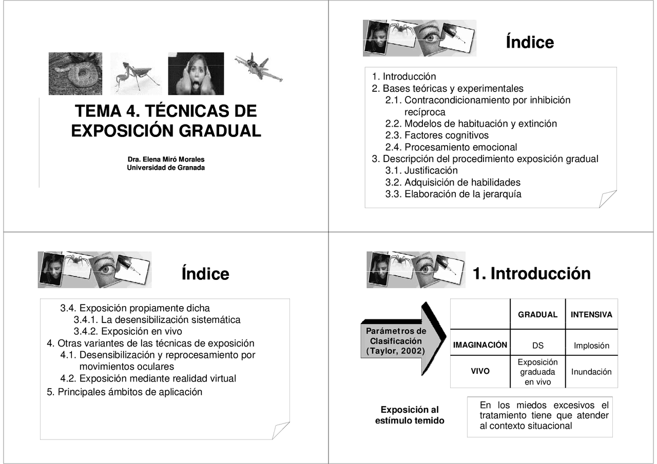 Tratamiento, exposicion gradual - Apuntes de Psicología - Docsity