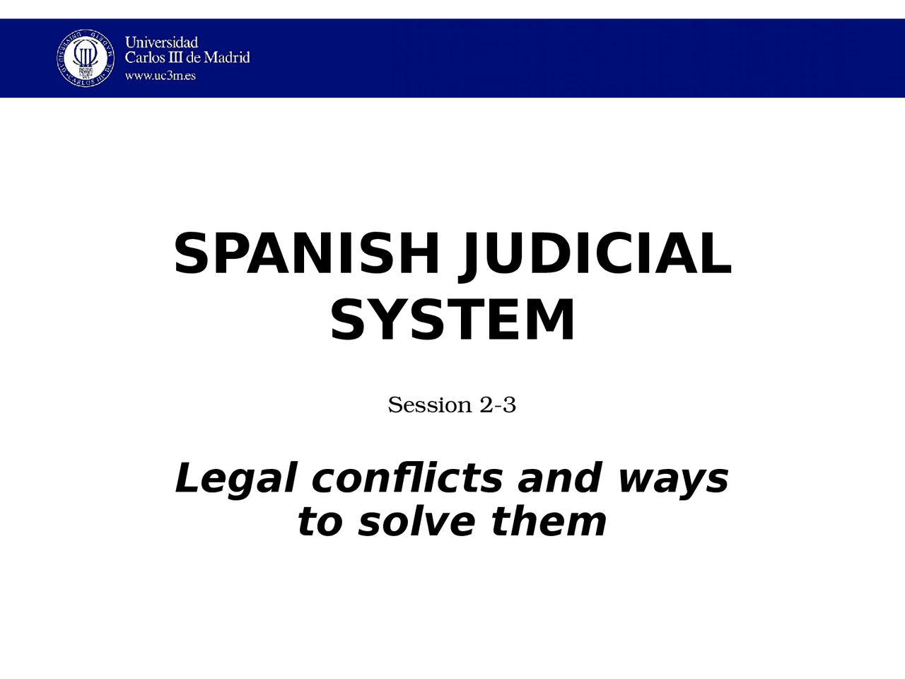 Segunda clase de sistema judicial español en inglés - Apuntes de