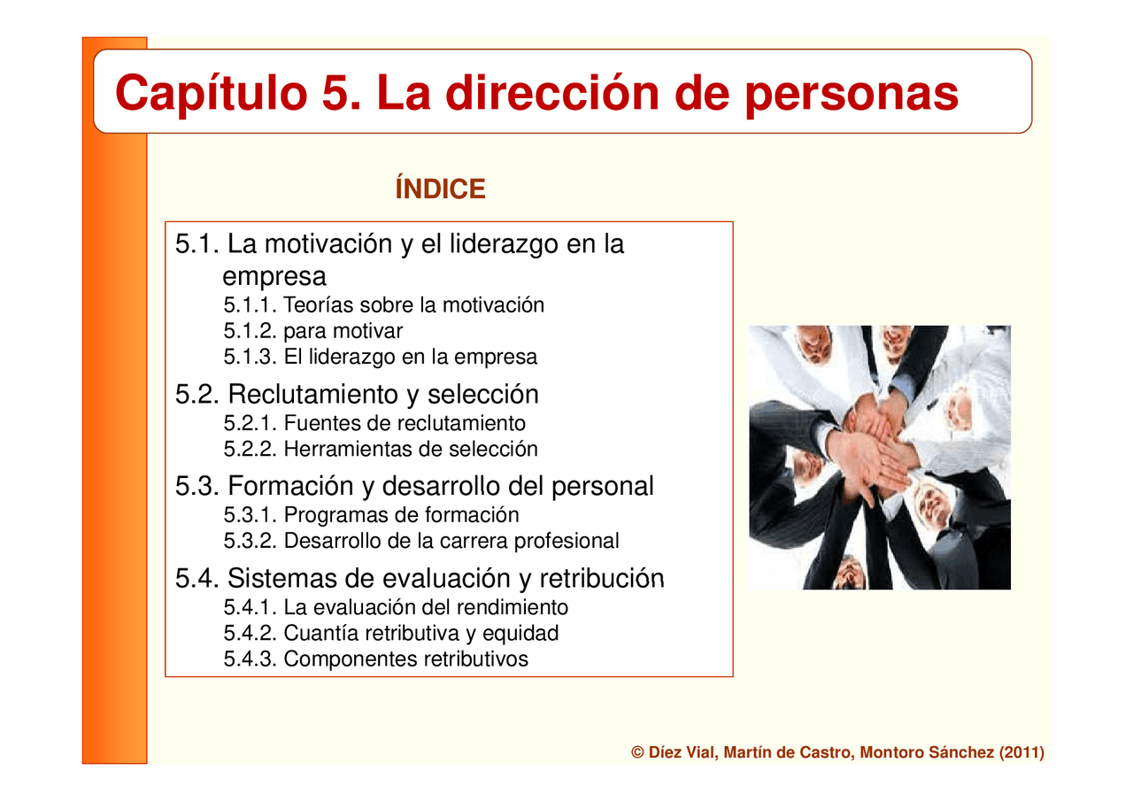 La dirección de personas - Apuntes de Organización Empresarial - Docsity