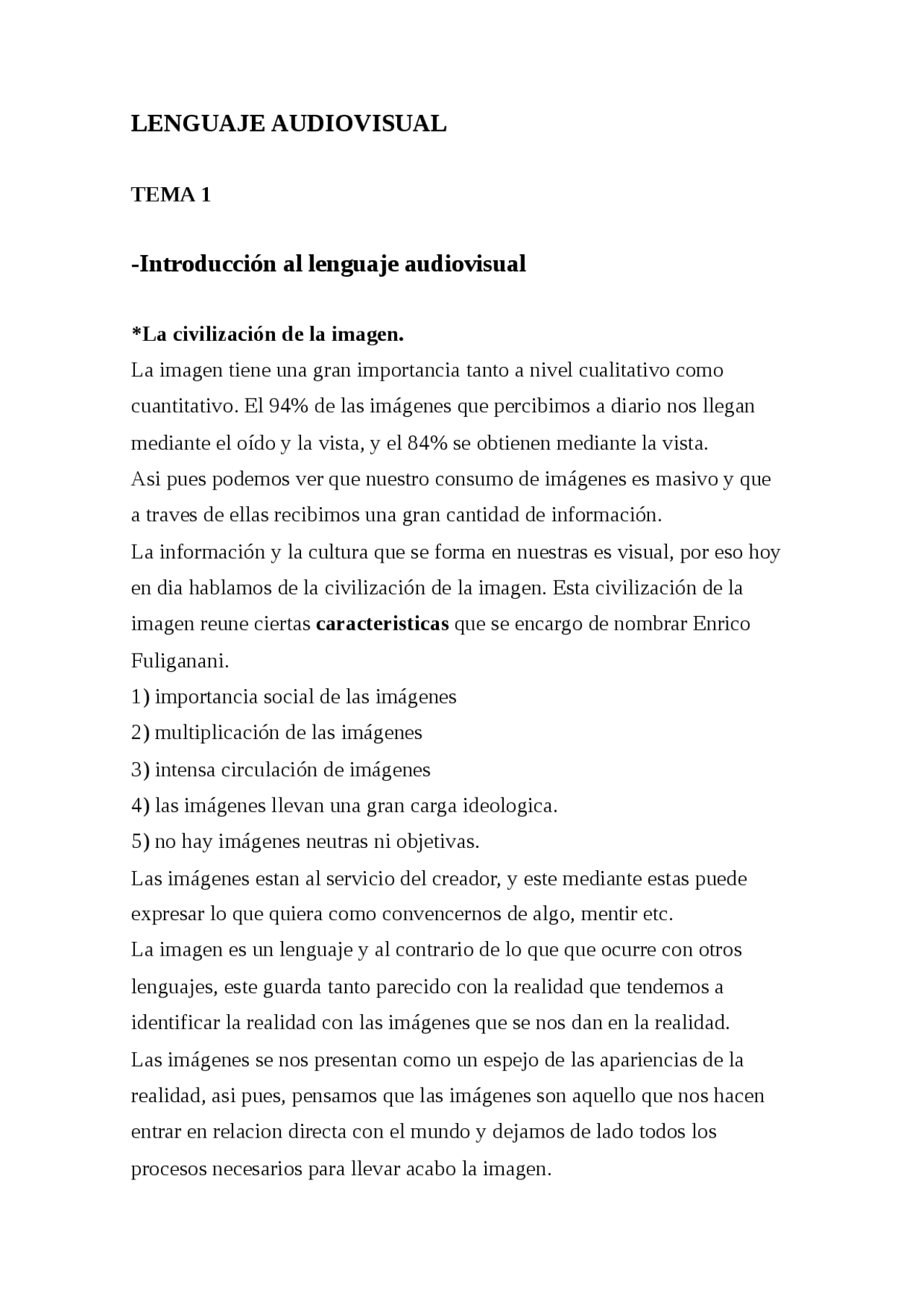 Apuntes lenguaje audiovisual - Apuntes de Periodismo - Docsity