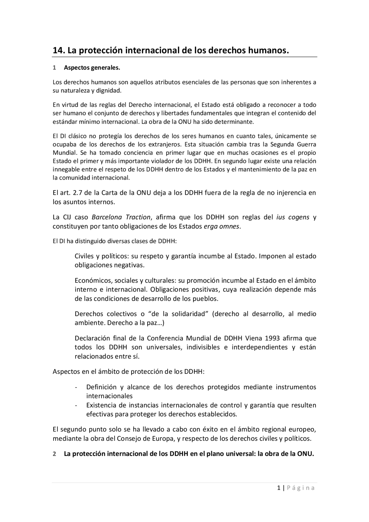 La protección internacional de los derechos humanos - Apuntes de ...