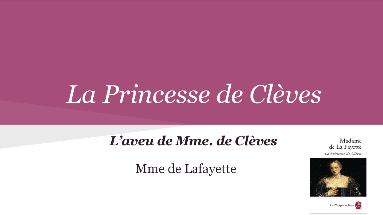 La princesse de clèves - Apuntes de Idioma Francés - Docsity