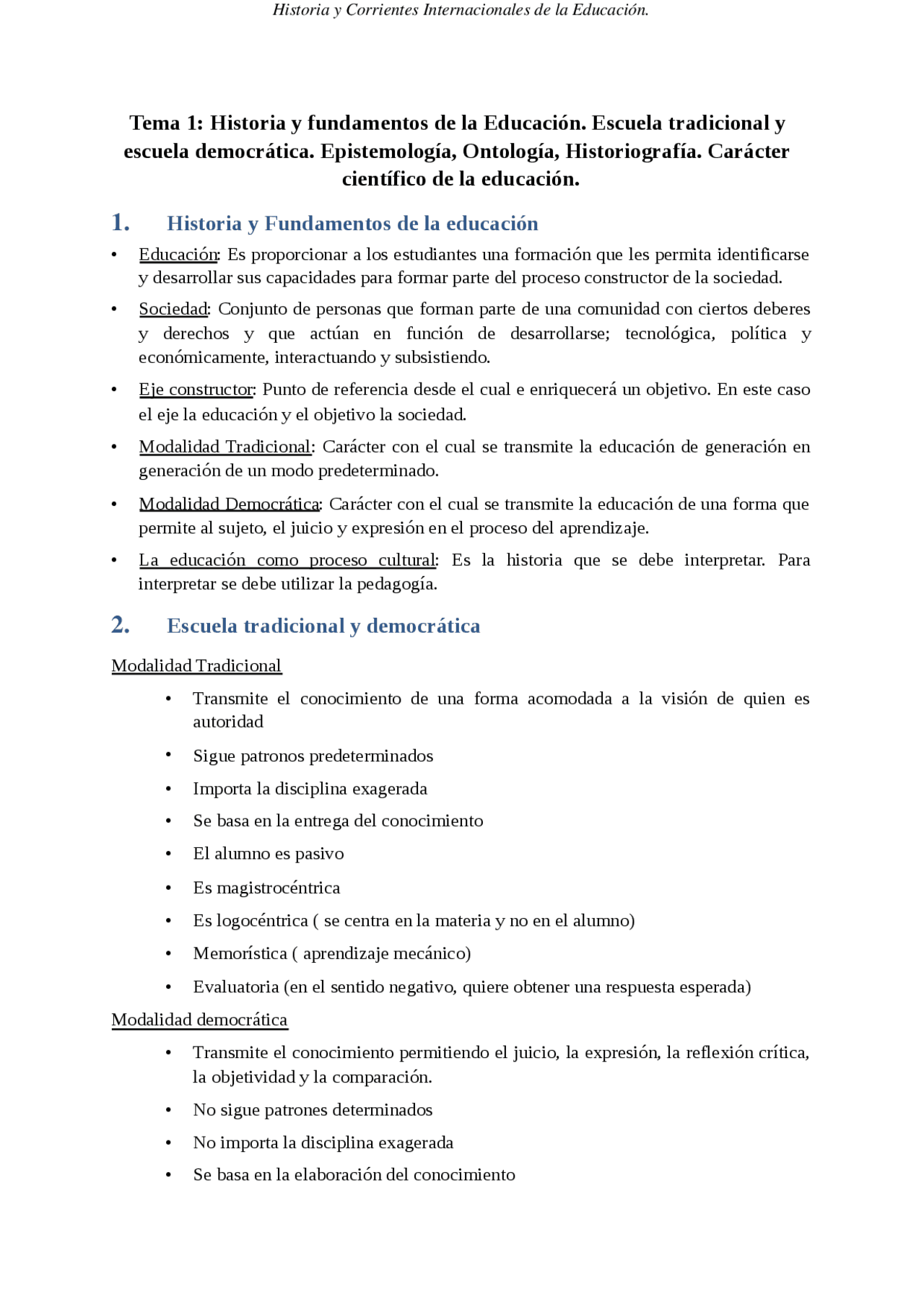 Tema 1: Historia y fundamentos de la Educación. Escuela t - Apuntes de ...
