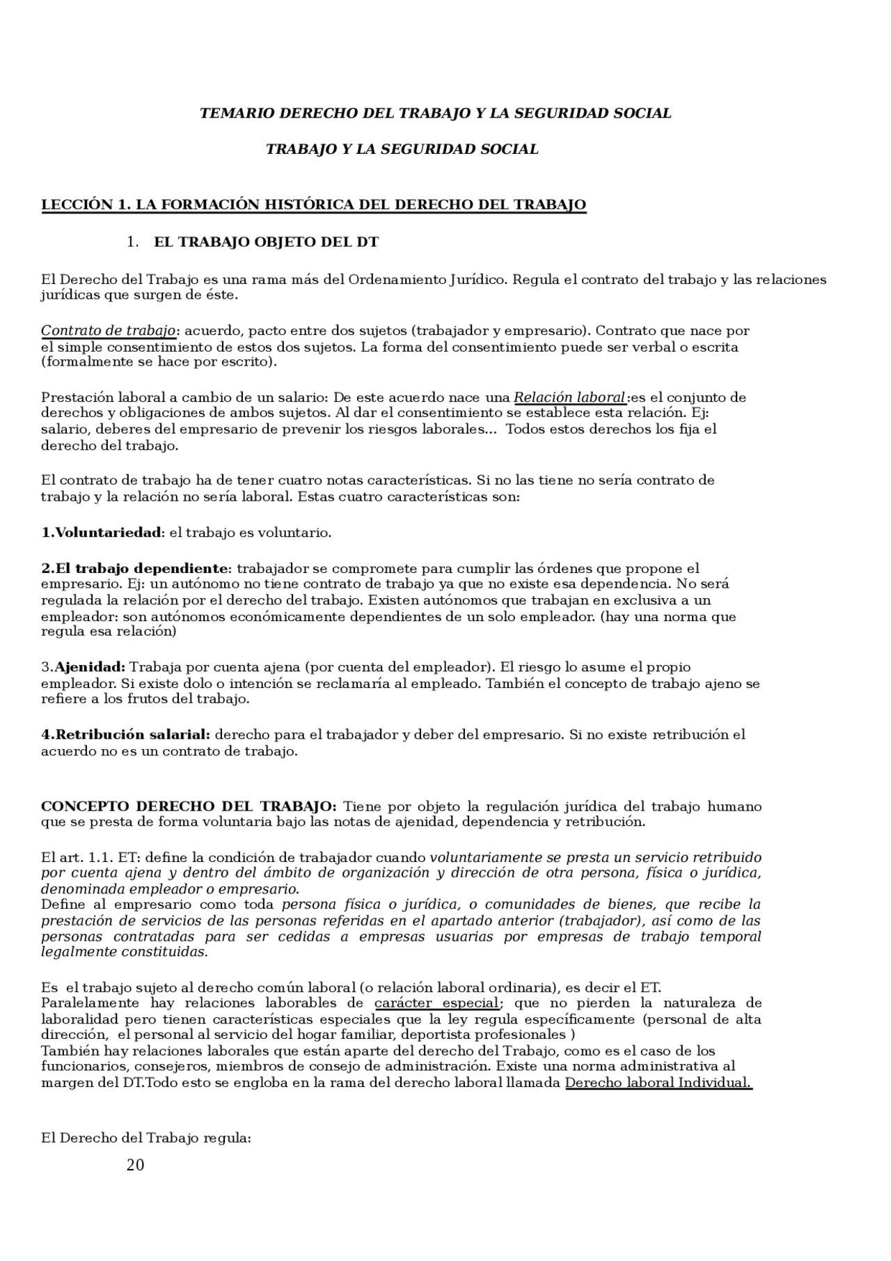 Derecho del trabajo y seguridad social - Apuntes de Derecho Laboral ...