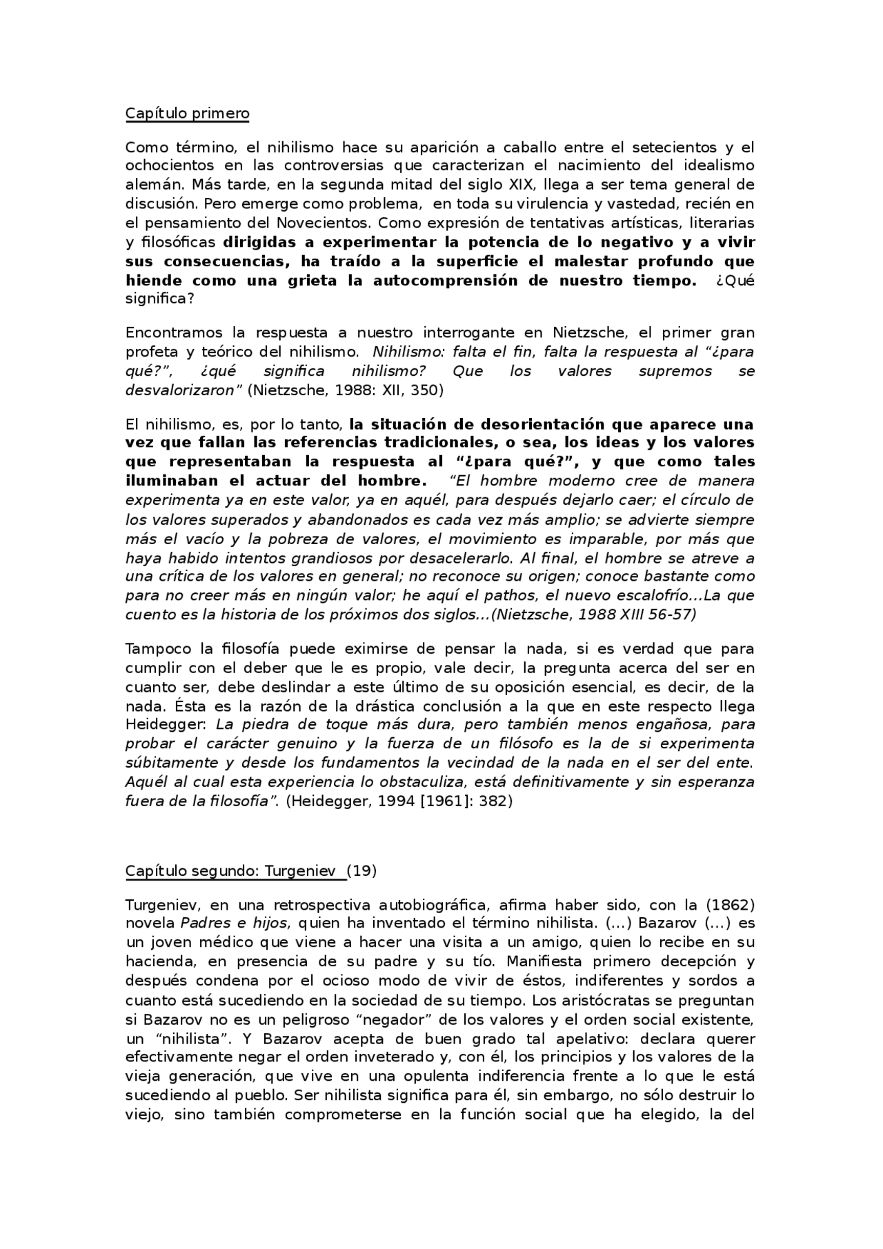 Nihilismo Volpi Apuntes De Filosofia Docsity