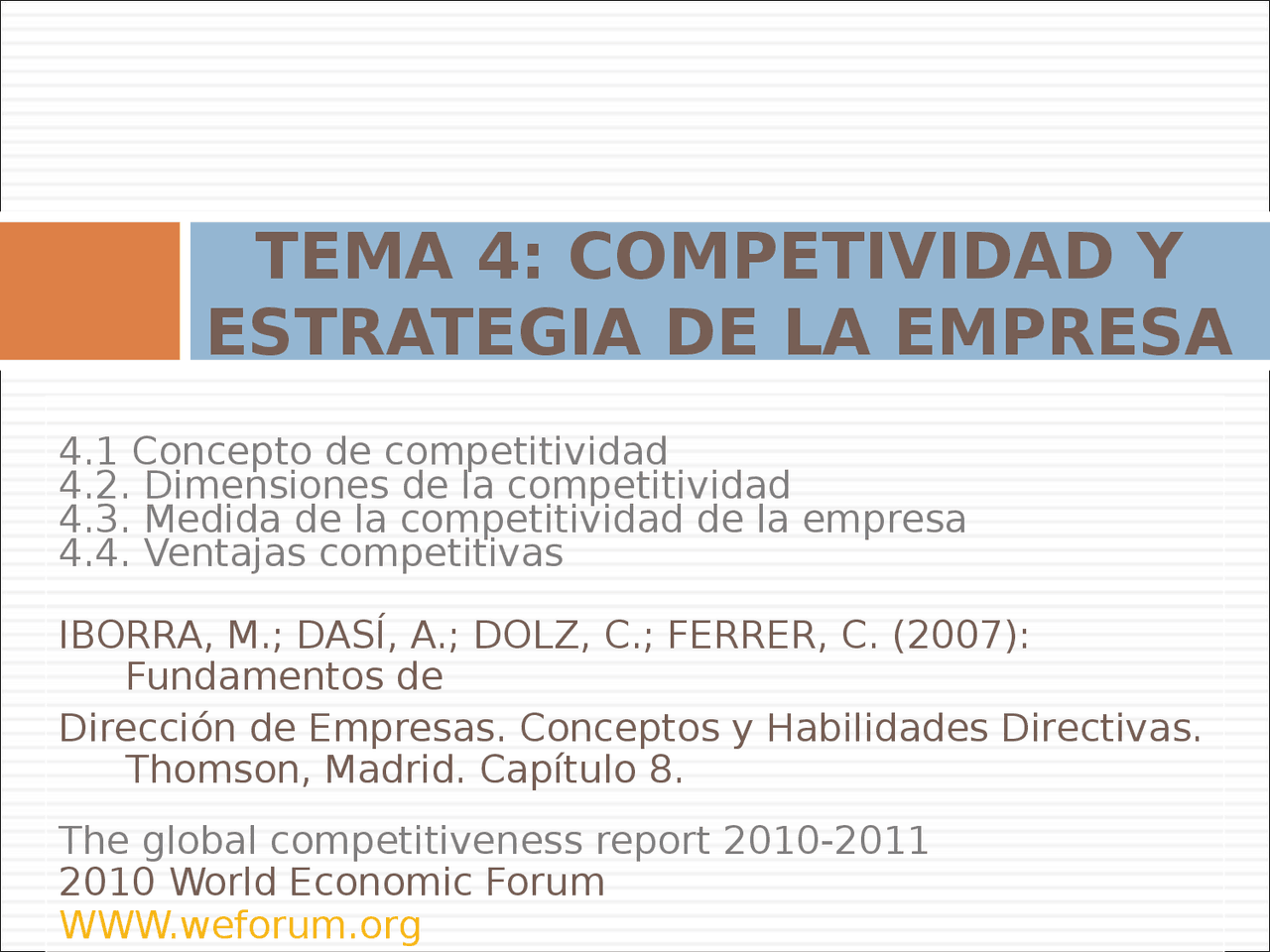 COMPETIVIDAD Y ESTRATEGIA DE LA EMPRESA - Apuntes de Derecho - Docsity