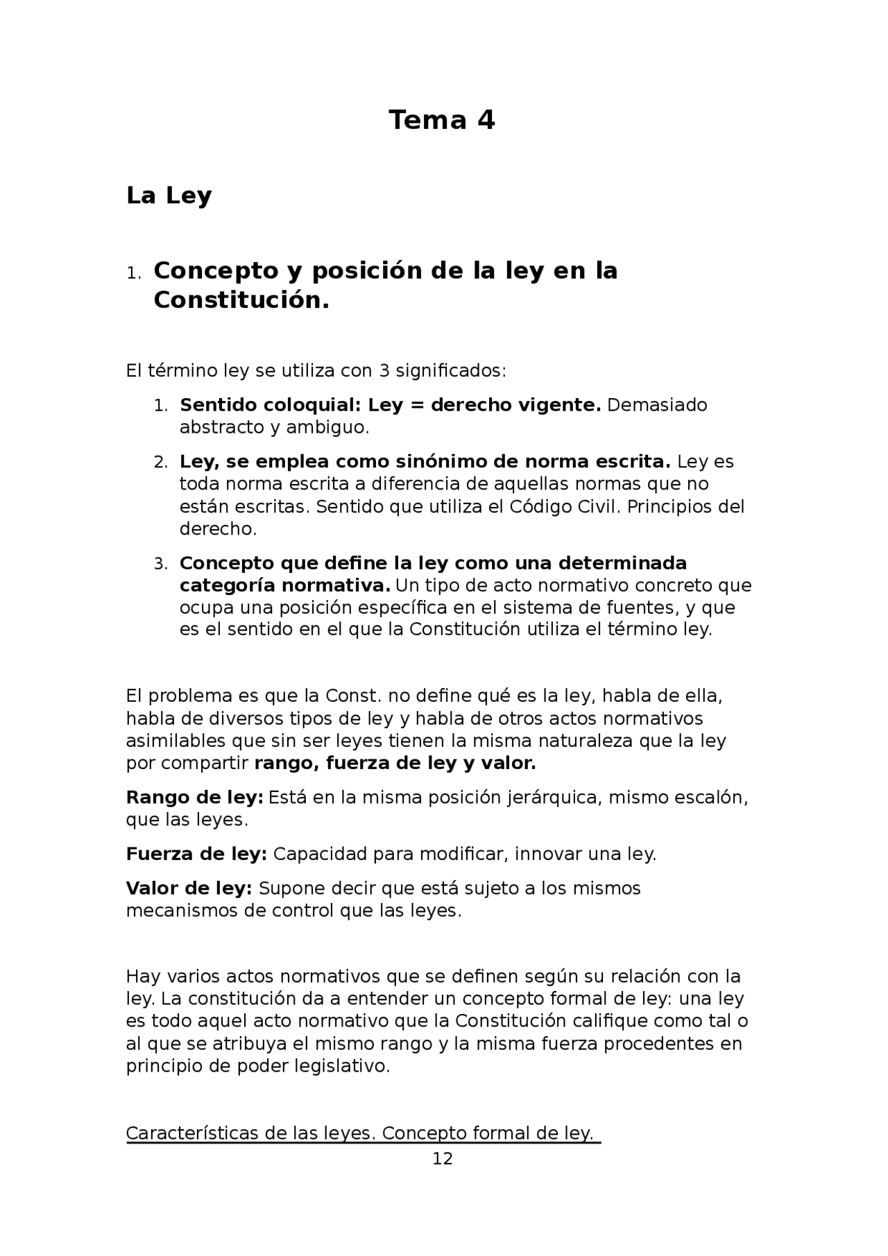 Concepto y posición de la ley en la constitución - Apuntes de Derecho ...